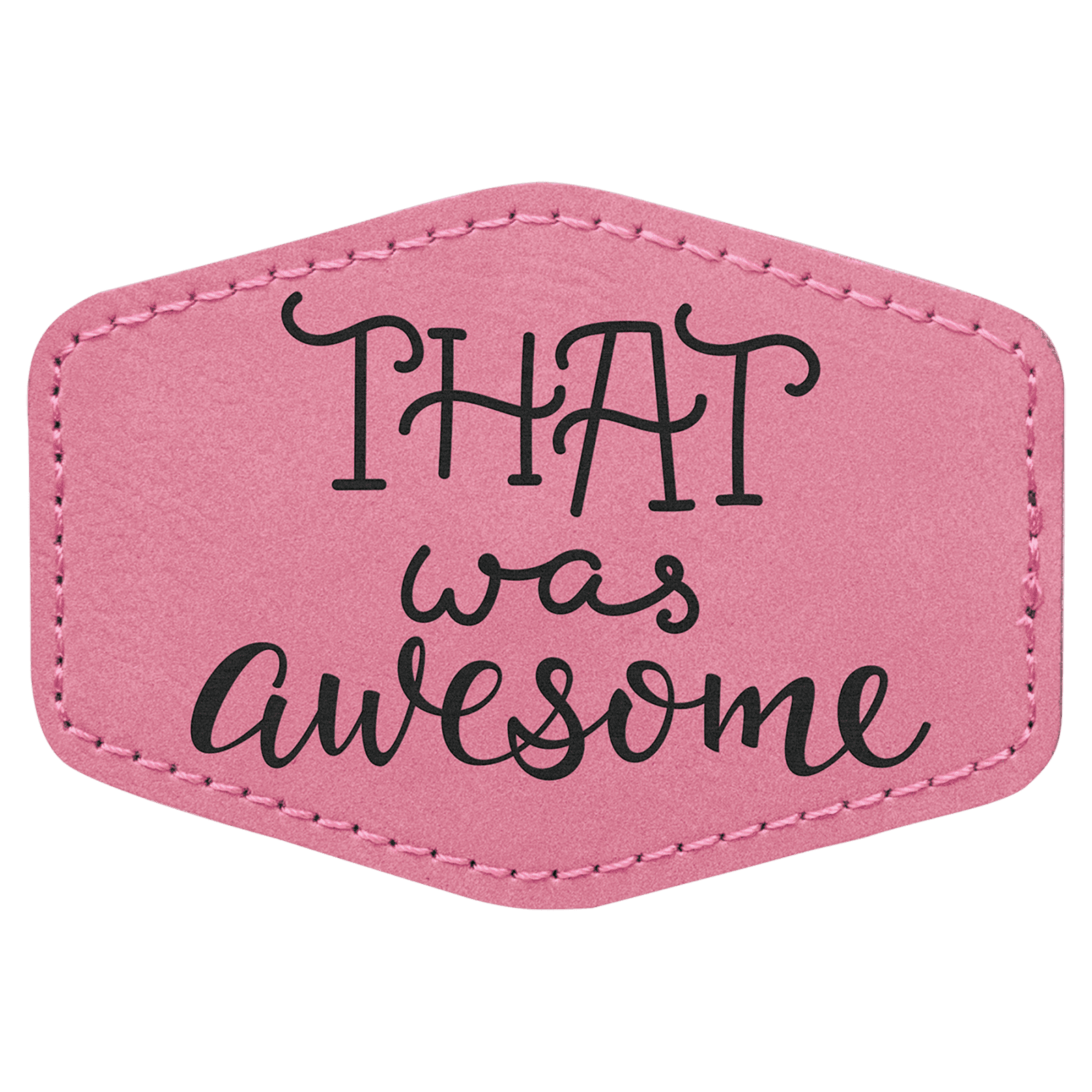 Pink Leatherette Hex Patch
