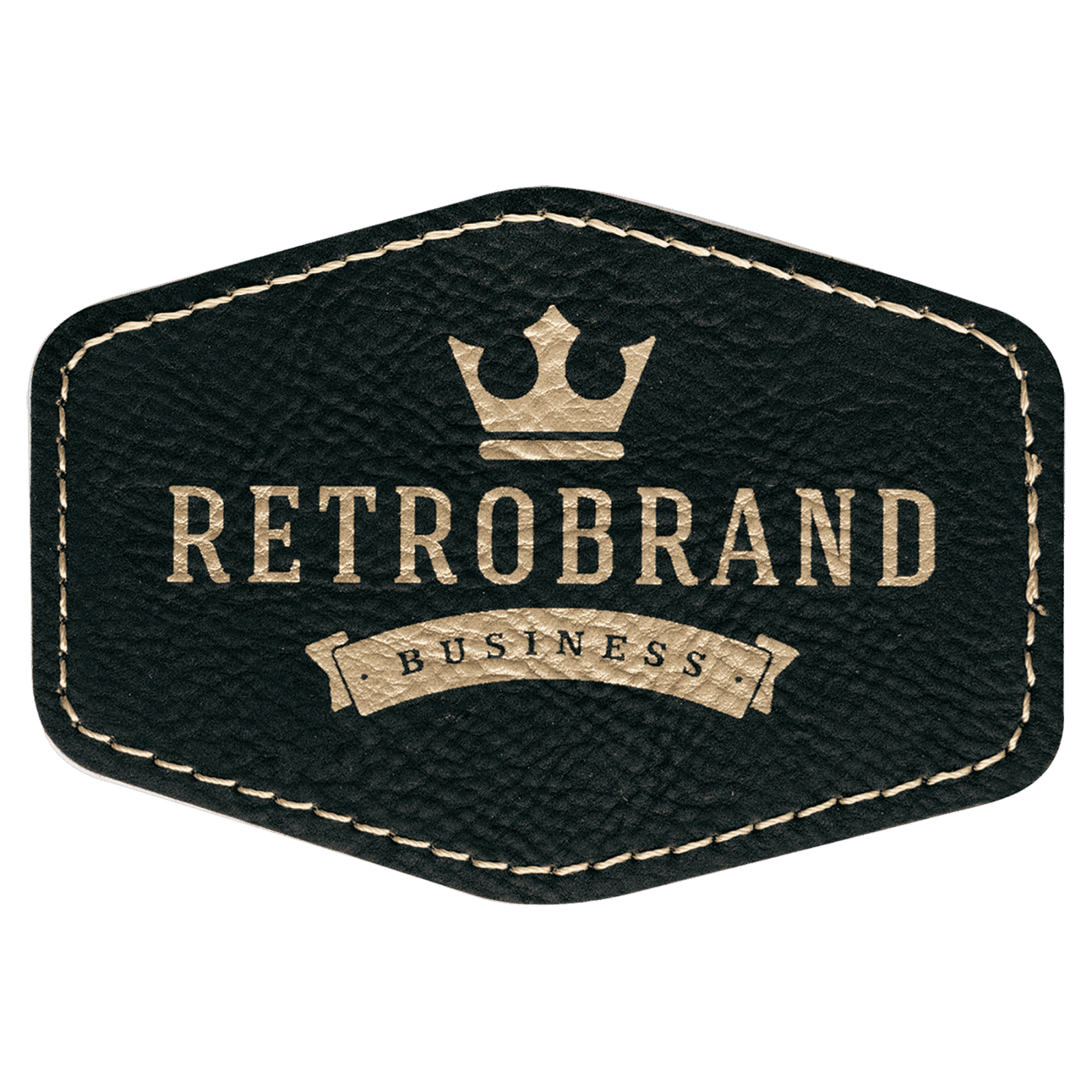 Black/Gold Leatherette Hex Patch