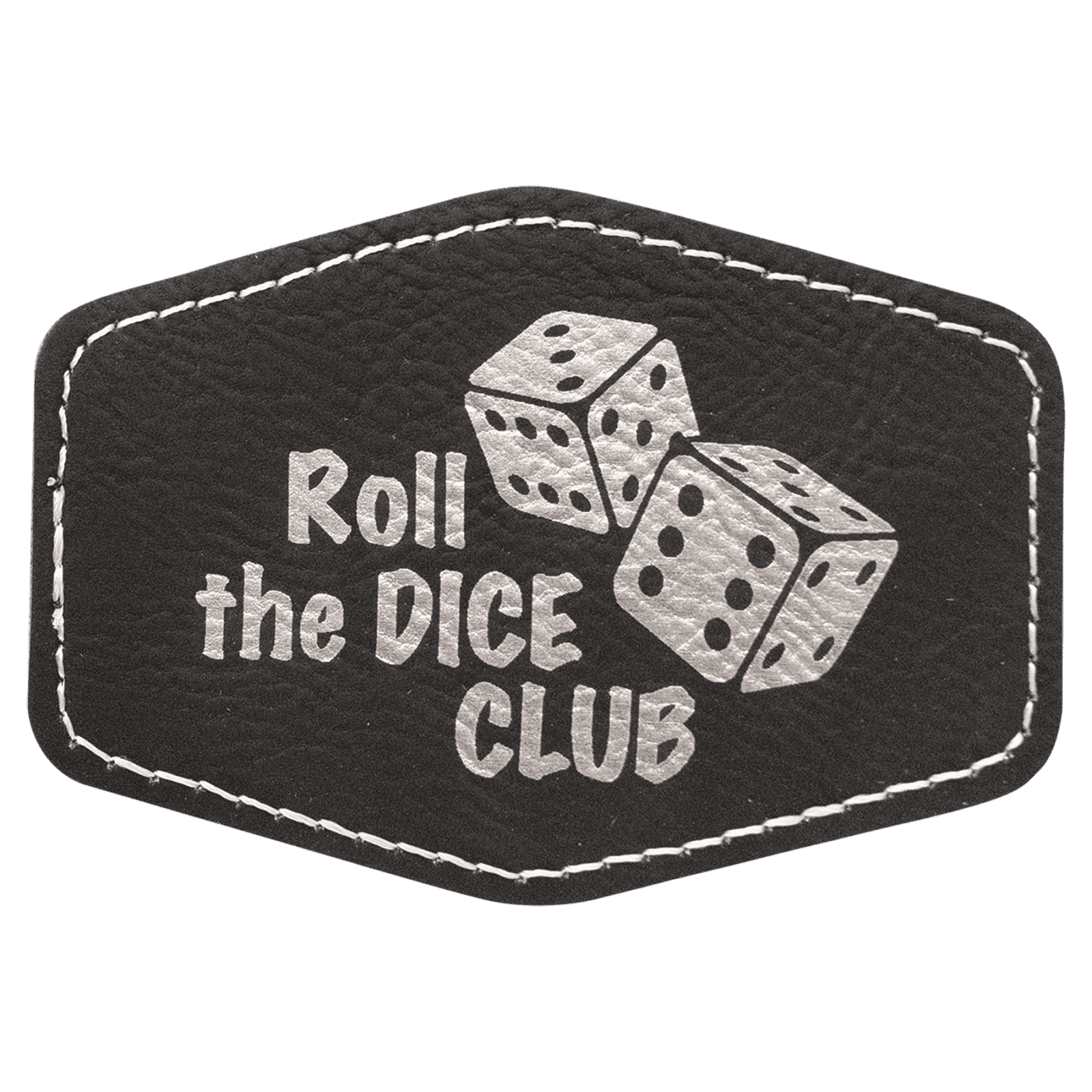 Black/Silver Leatherette Hex Patch