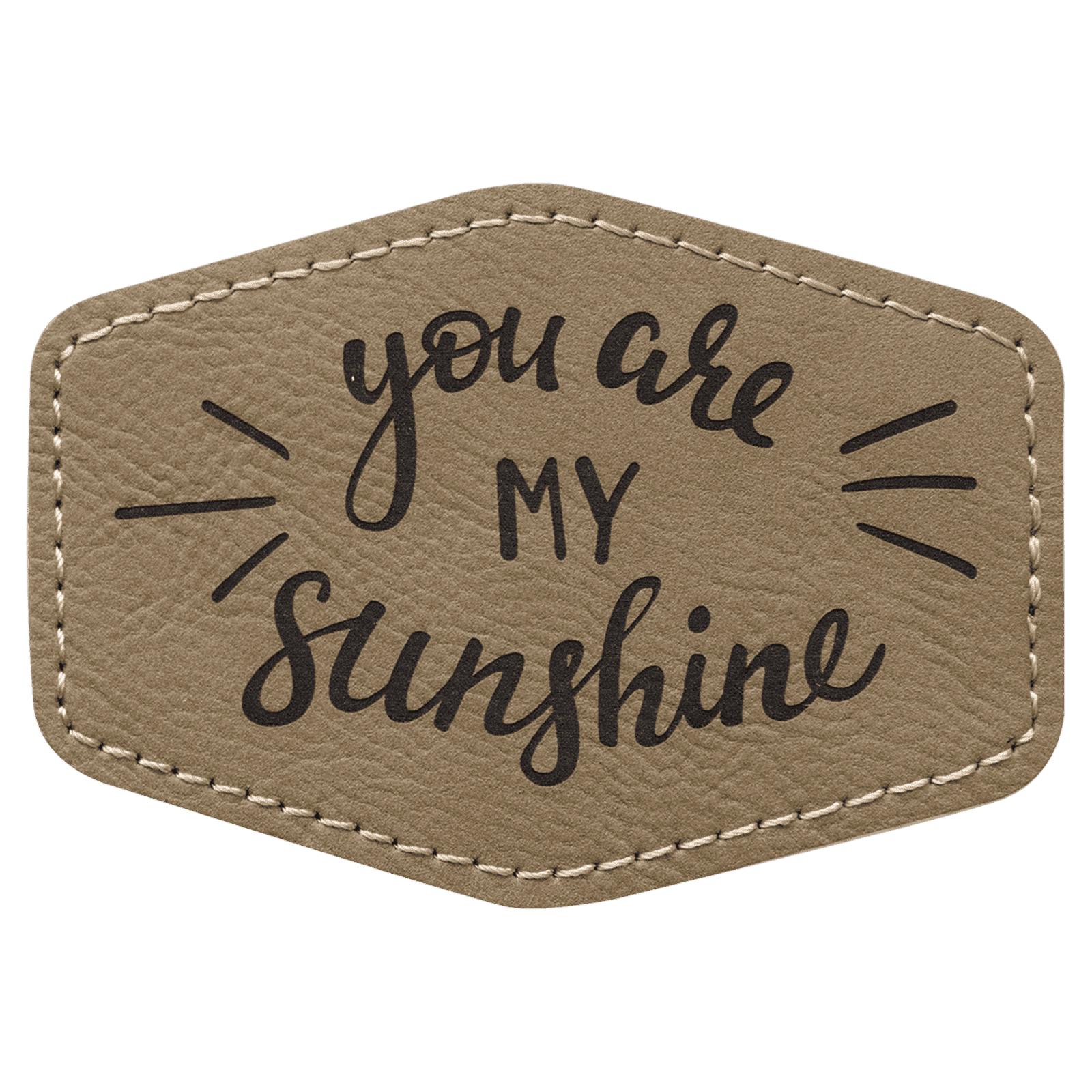 Light Brown Leatherette Hex Patch