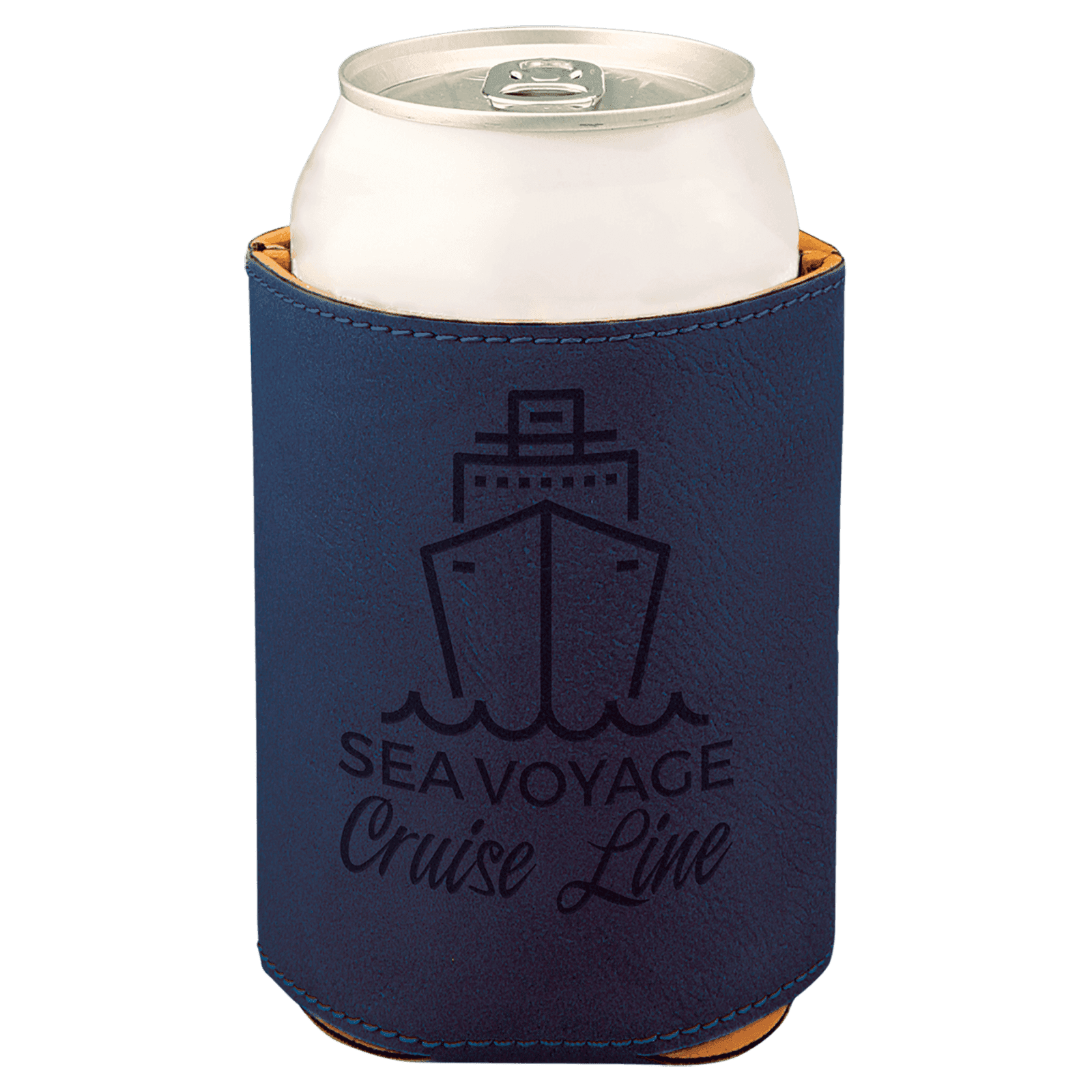 Blue Leatherette Beverage Holder