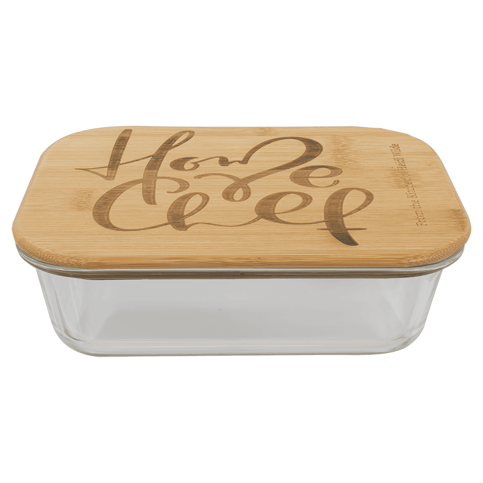 Rectangle Glass Container with Bamboo Lid