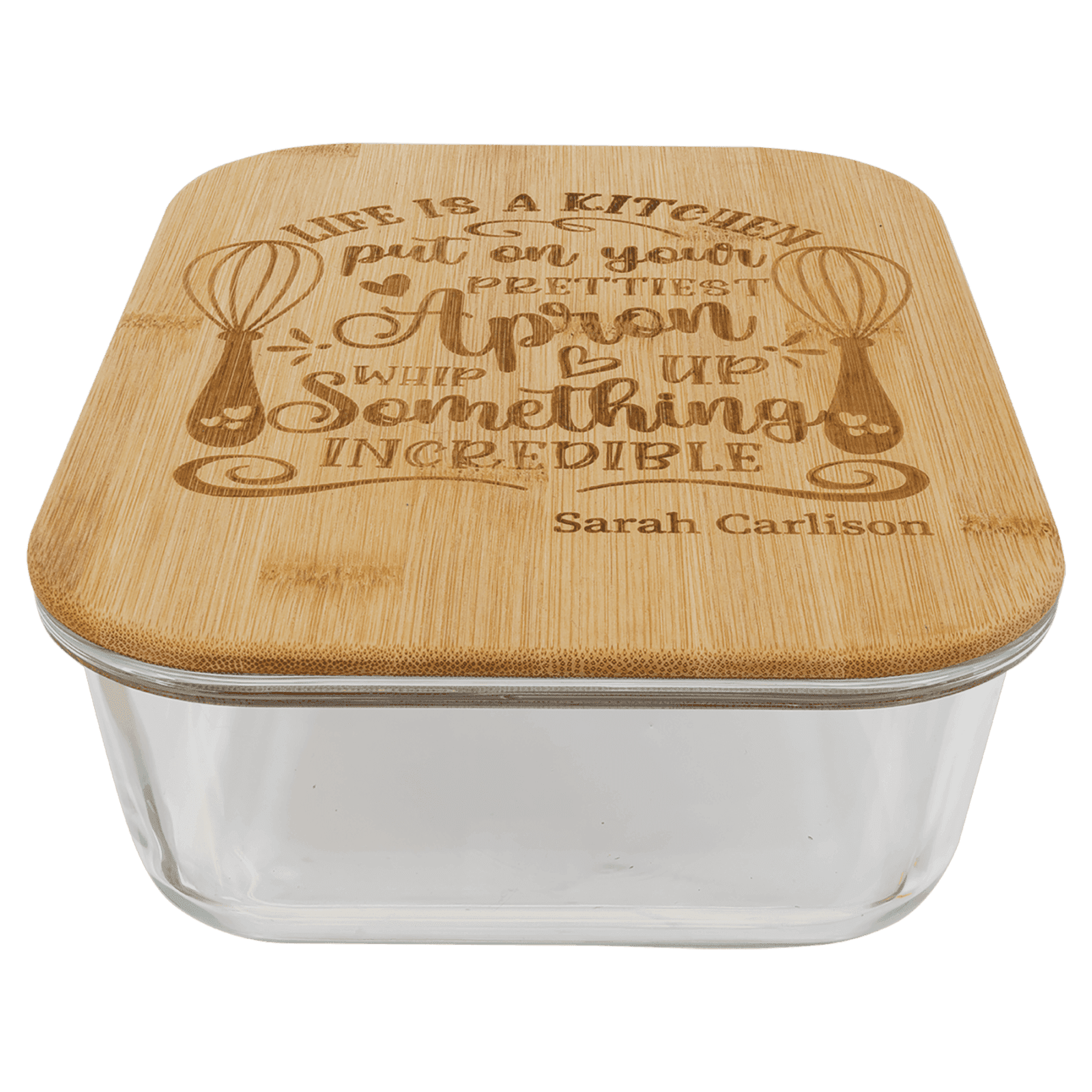 Rectangle Glass Container with Bamboo Lid
