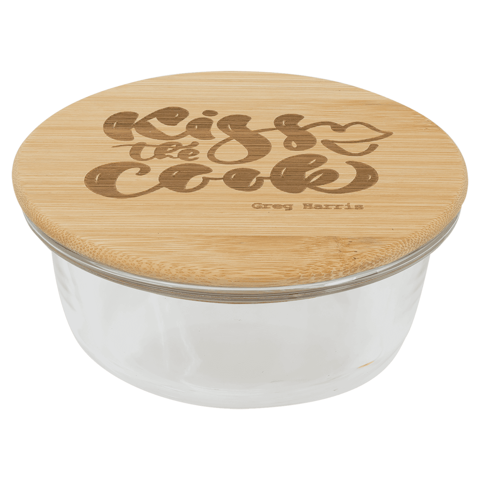 Round Glass Container with Bamboo Lid