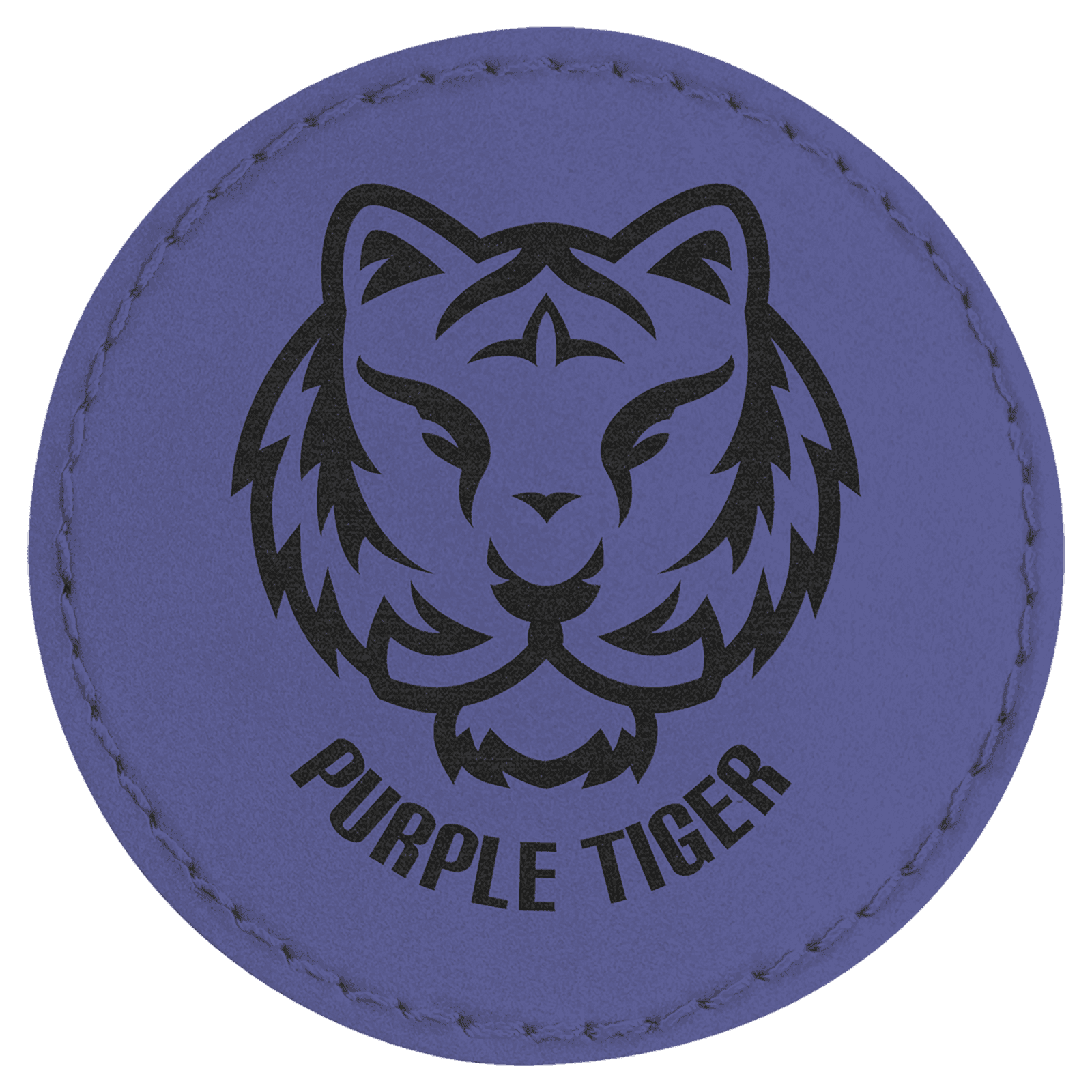 Purple Leatherette Round Patch