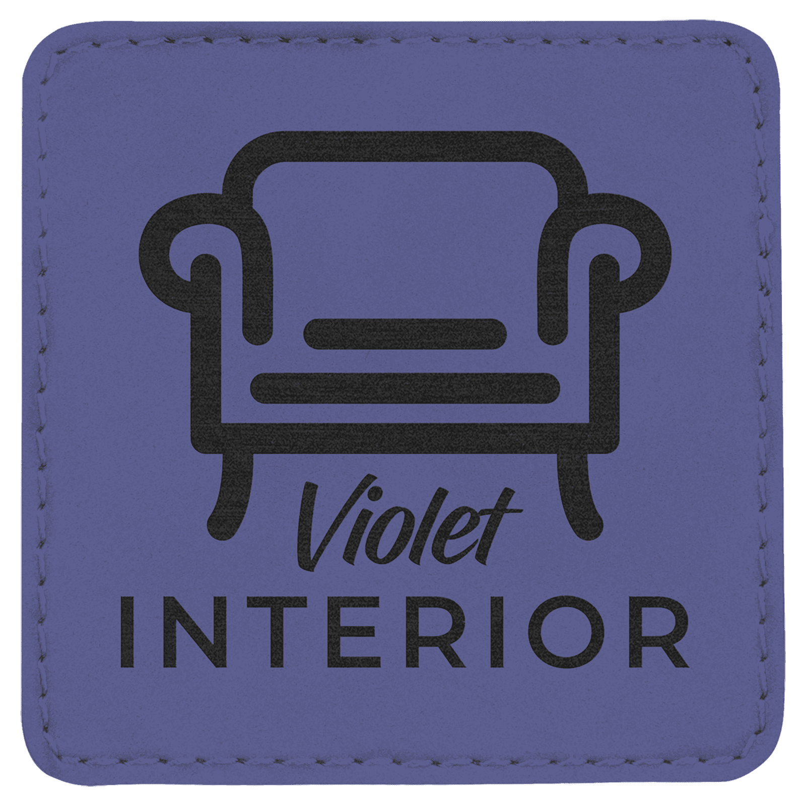 Purple Leatherette Square Patch