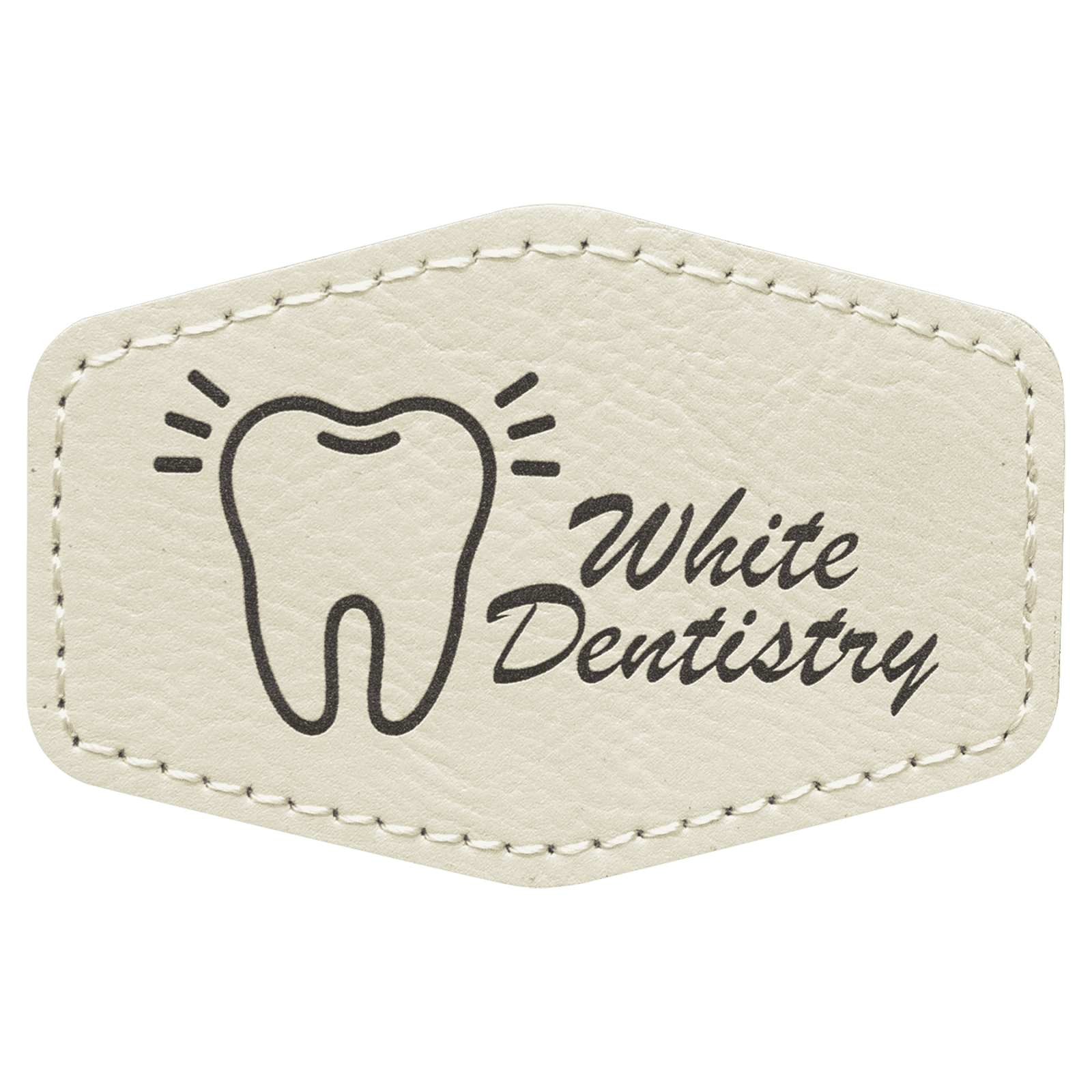 White Leatherette Hex Patch