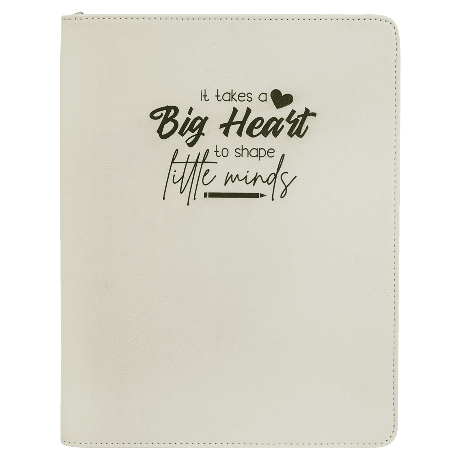 White Leatherette Portfolio with Zipper6
