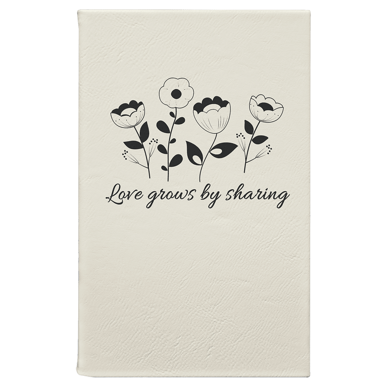 White Leatherette Journal with White Lined Paper