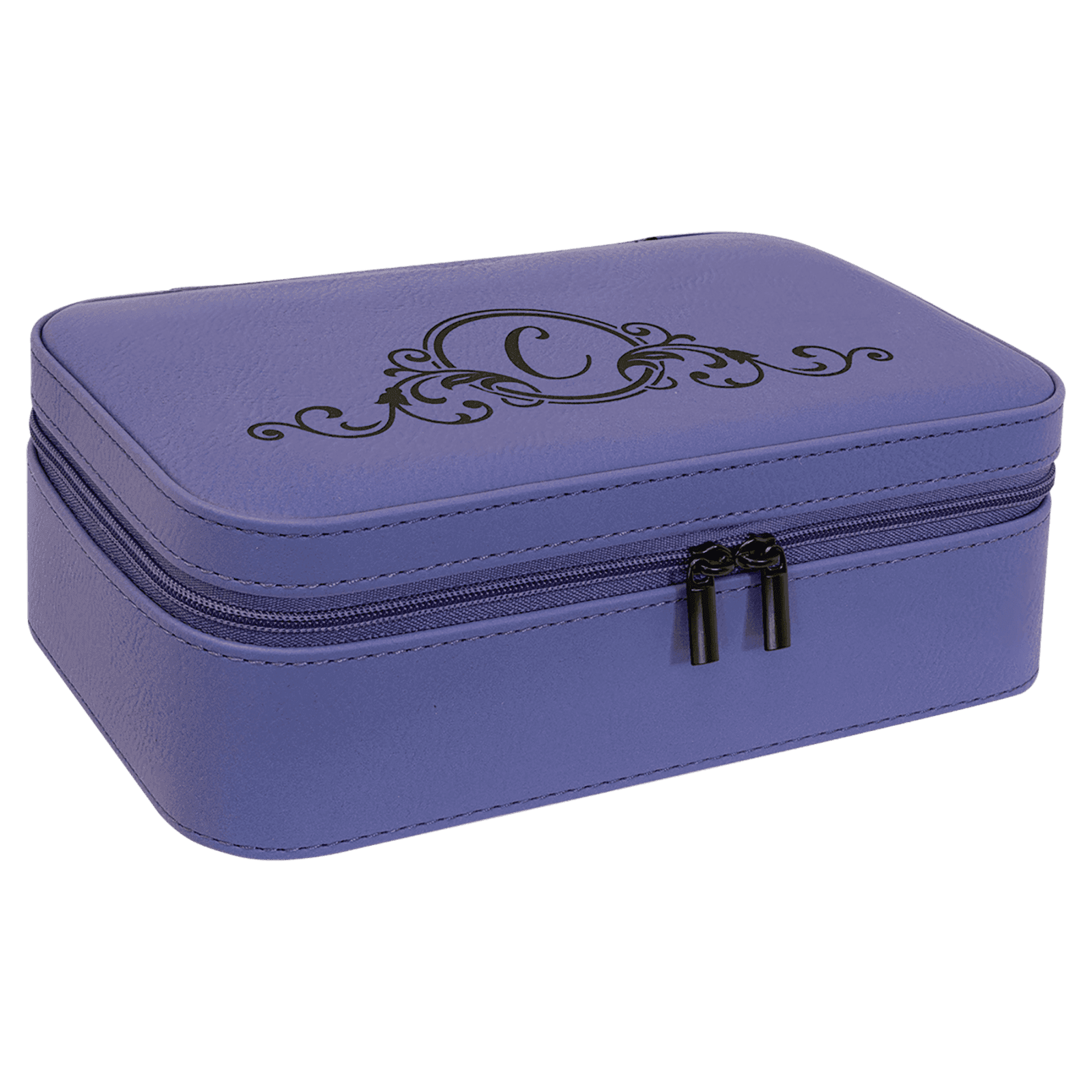 Purple Large Leatherette Jewelry Box