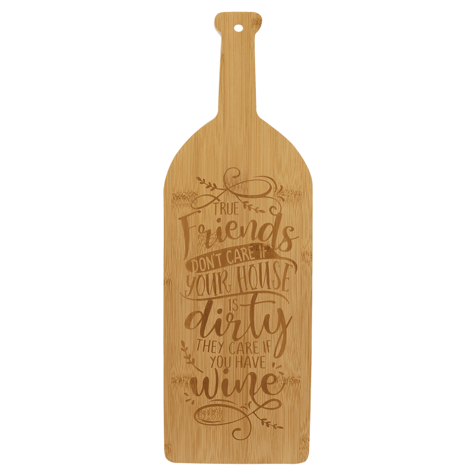 Wine Bottle Bamboo Cutting Board