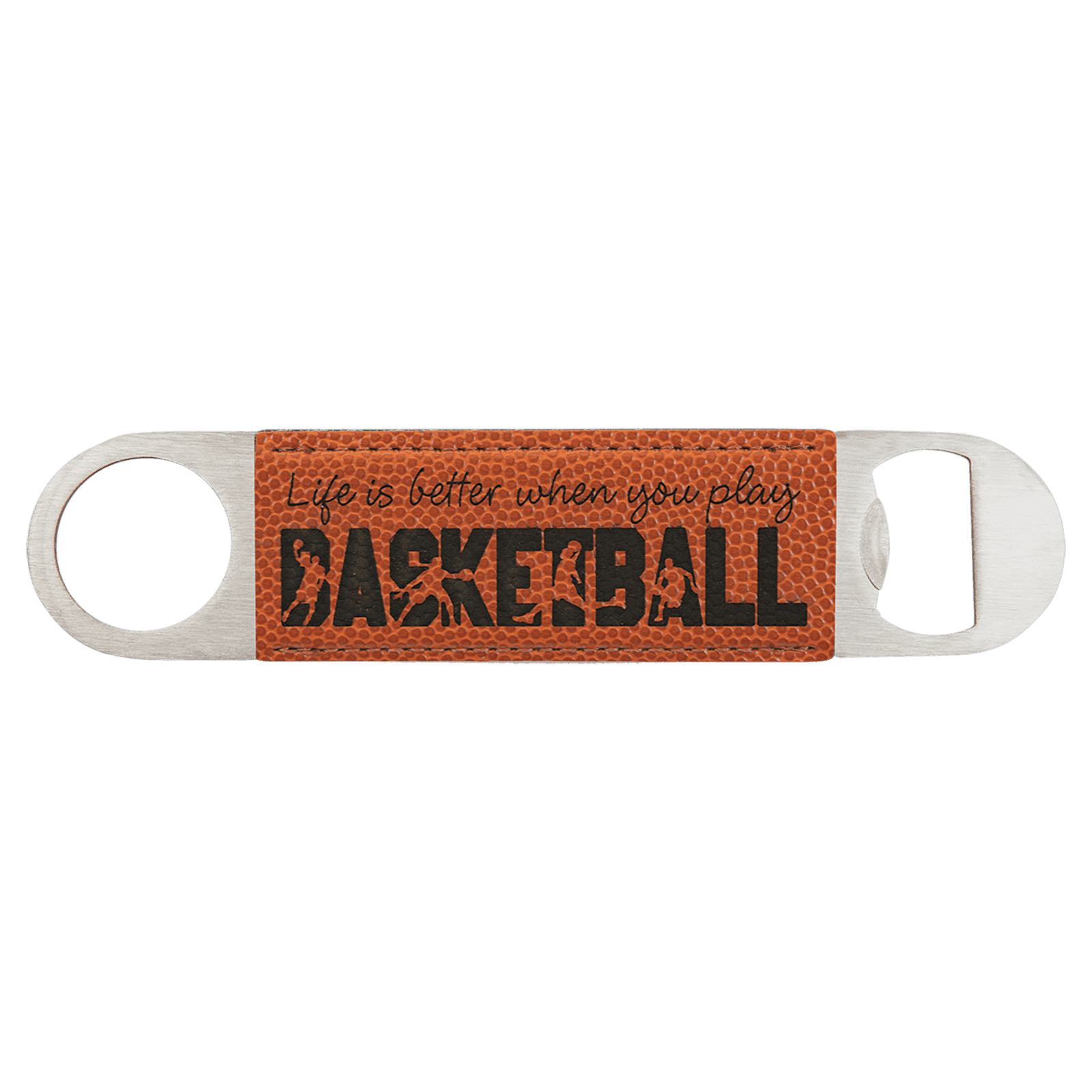 Basketball Leatherette Bottle Opener