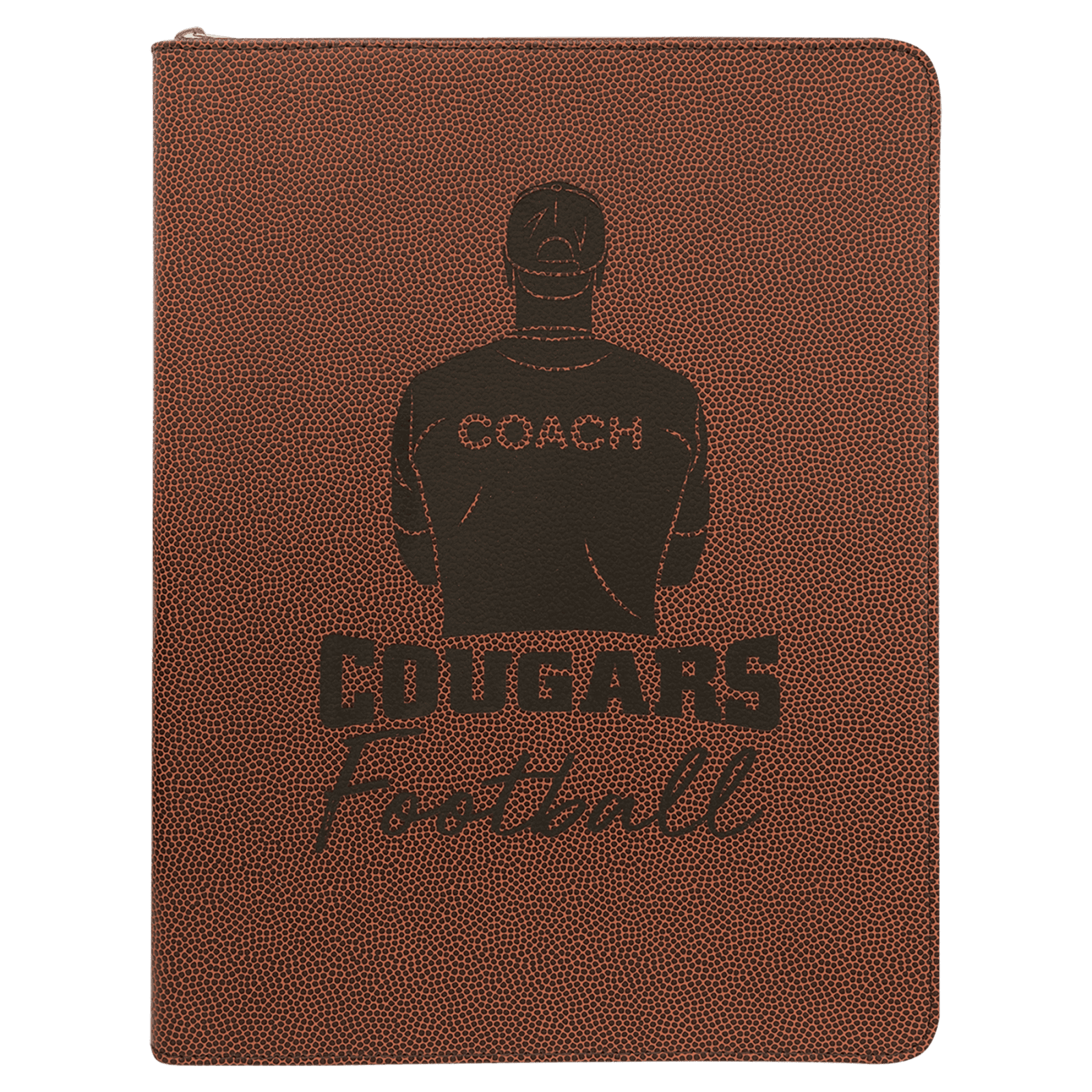 Football Leatherette Portfolio with Zipper