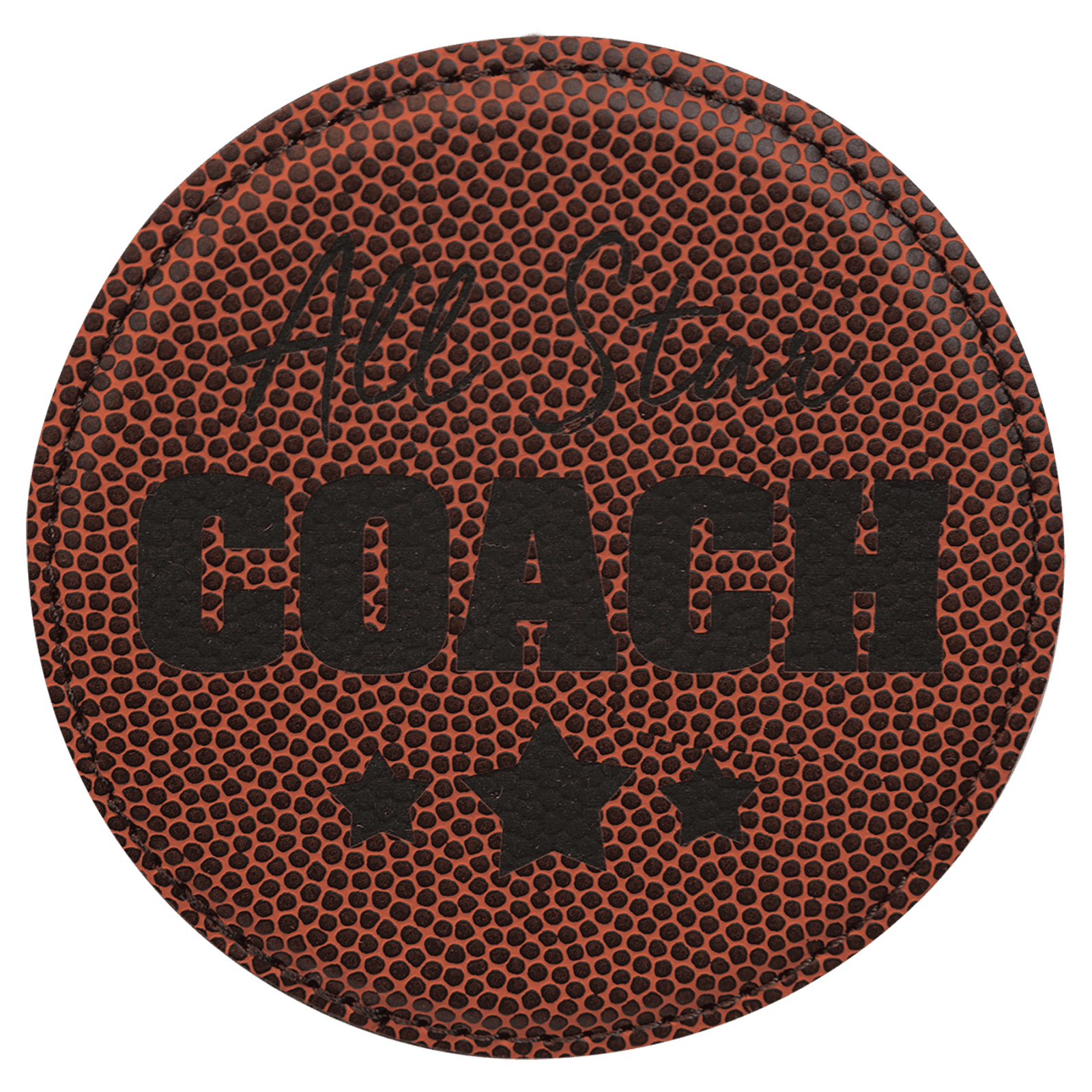 Football Leatherette Round Coaster