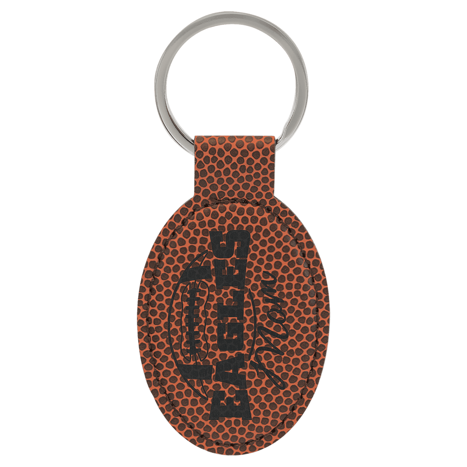 Football Leatherette Oval Keychain