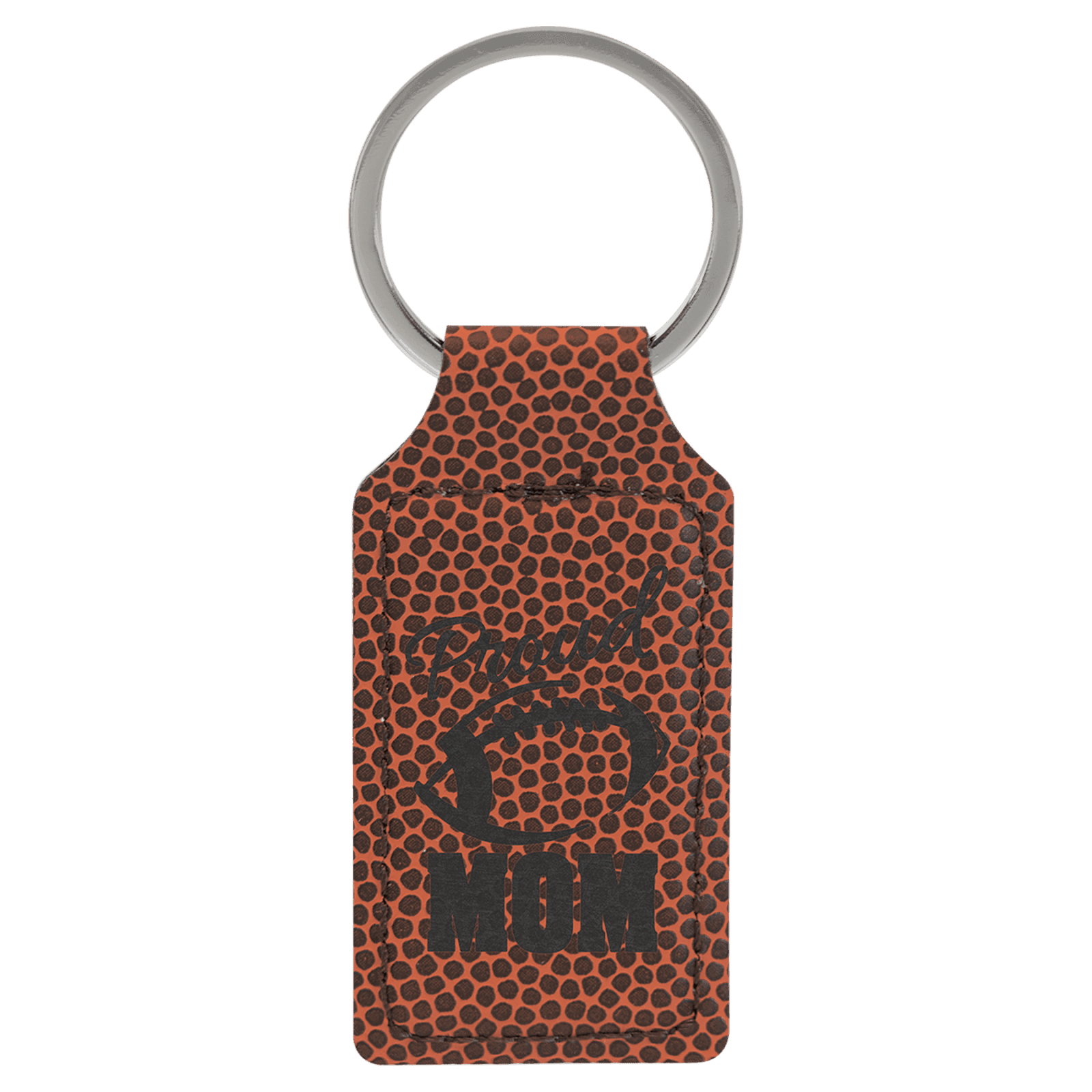 Football Leatherette Rectangle Keychain