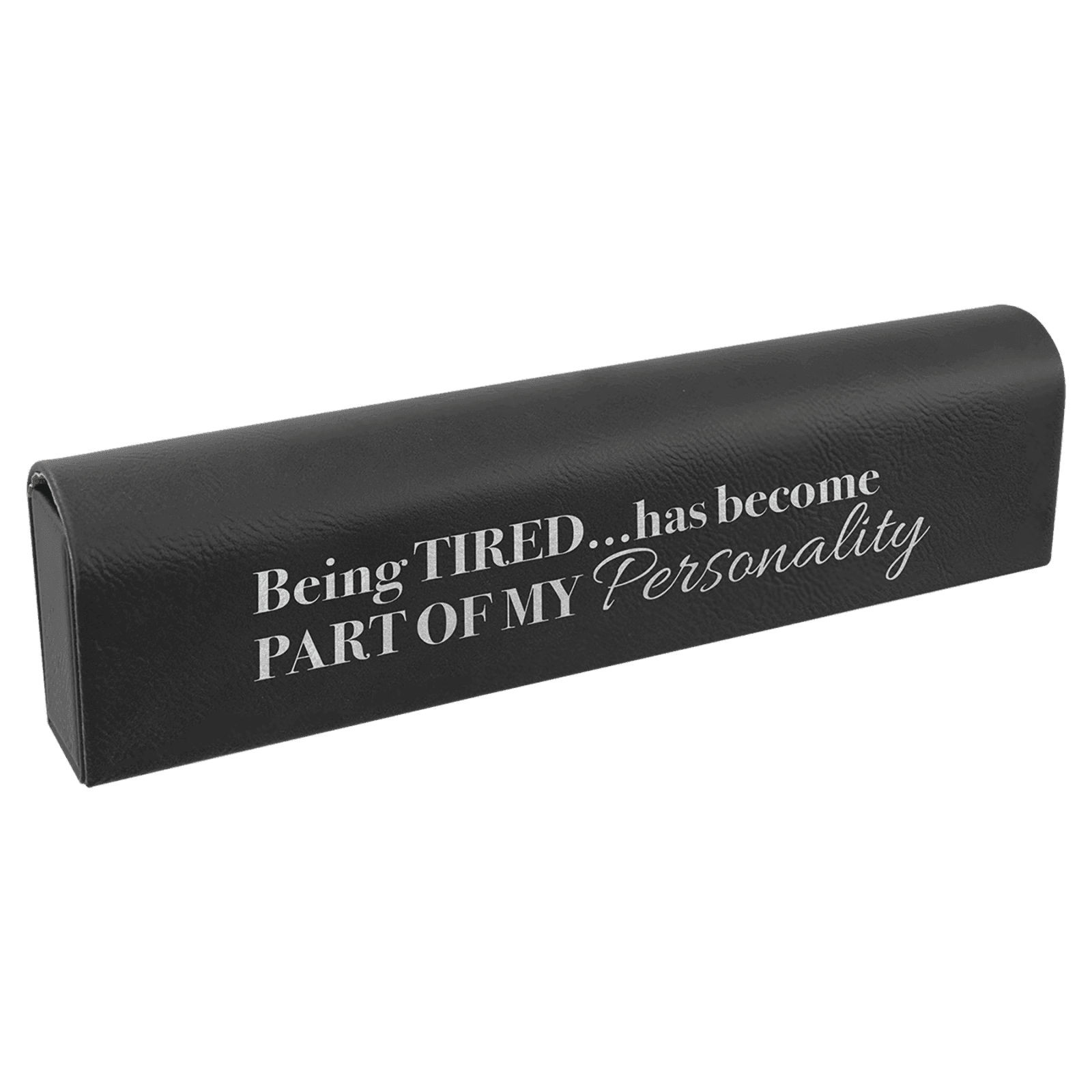 Black\Silver Lasered Leatherette Pill Box with Days of the Week Organizer