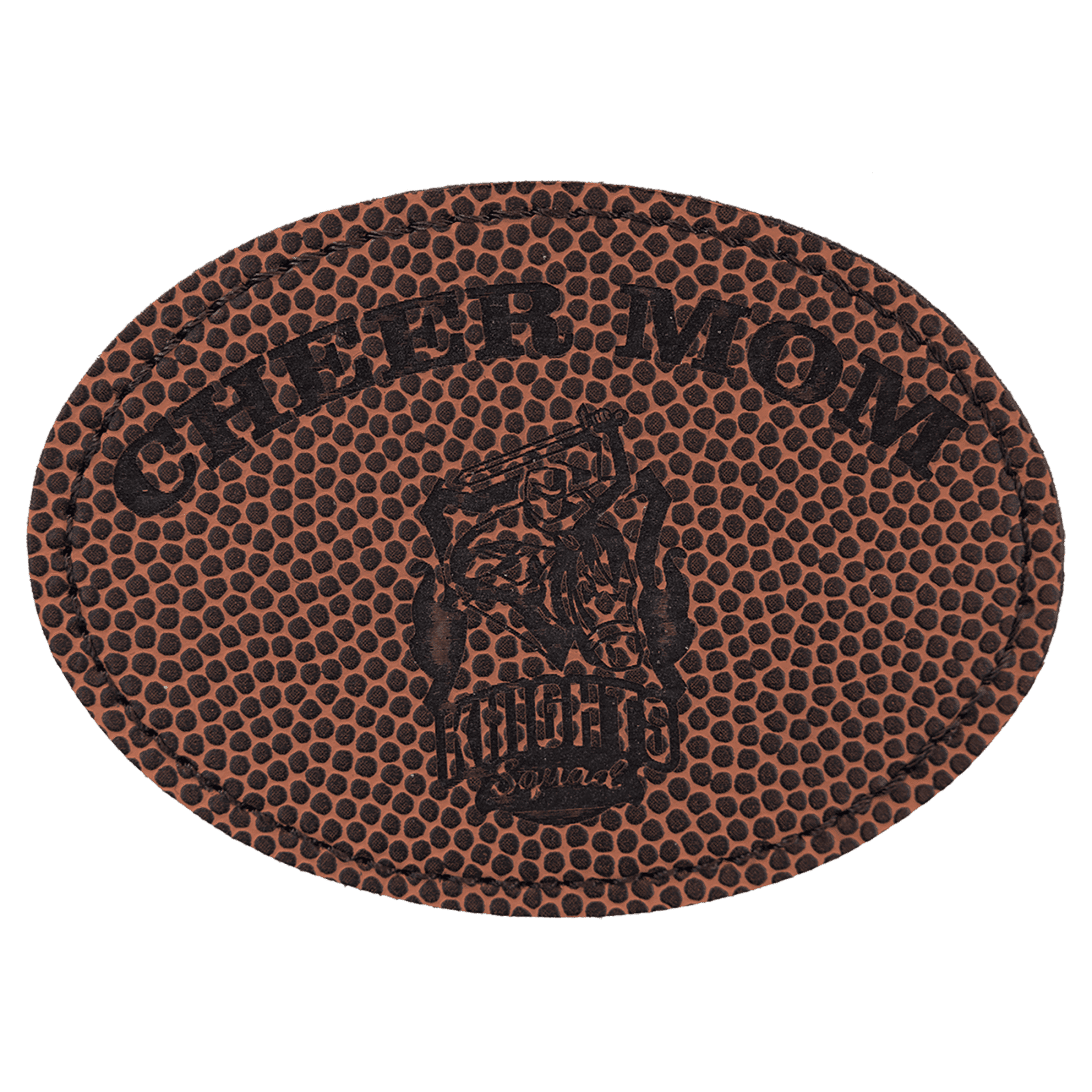 Football Laserable Leatherette Oval Patch with Adhesive