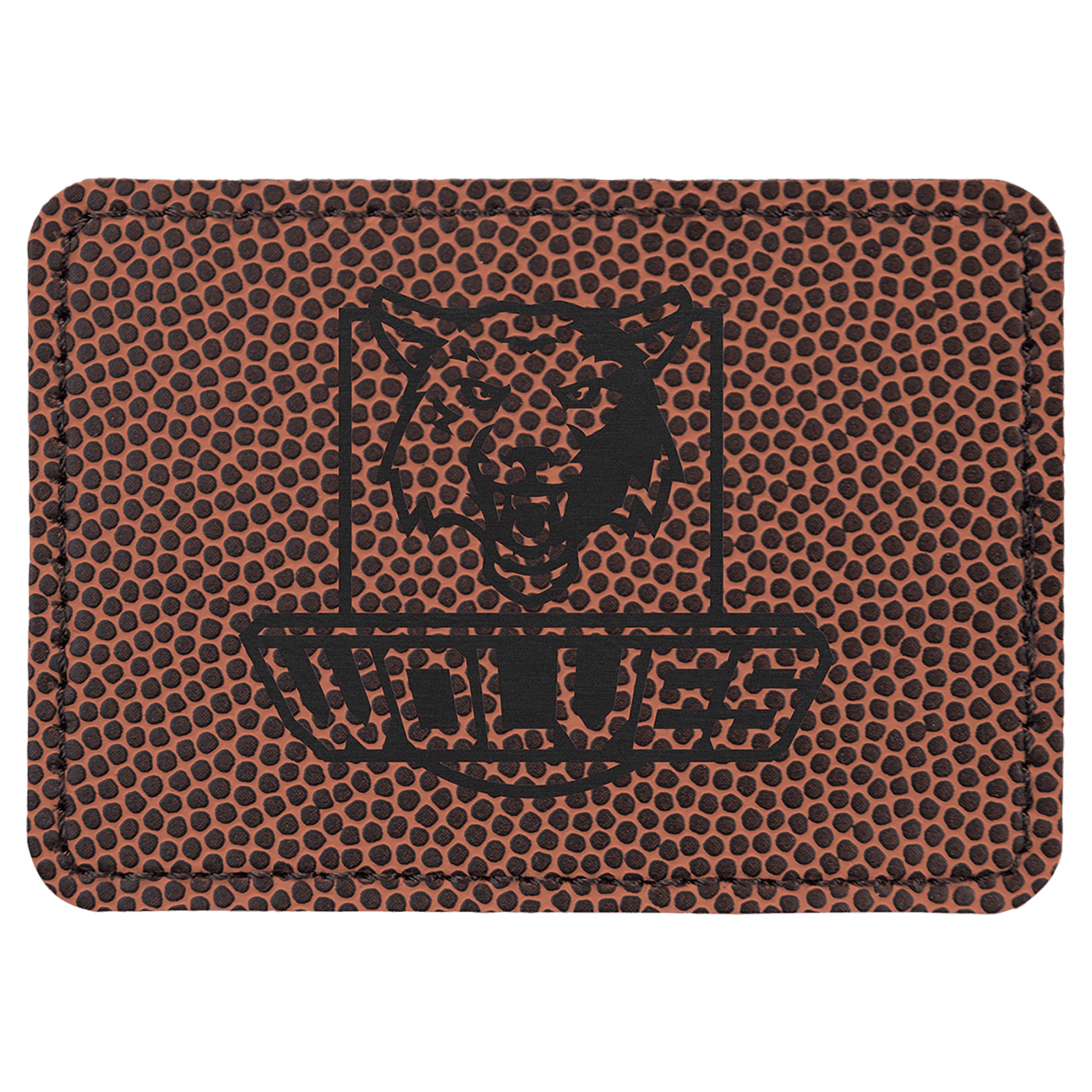 Football Rectangle Leatherette Patch with Adhesive