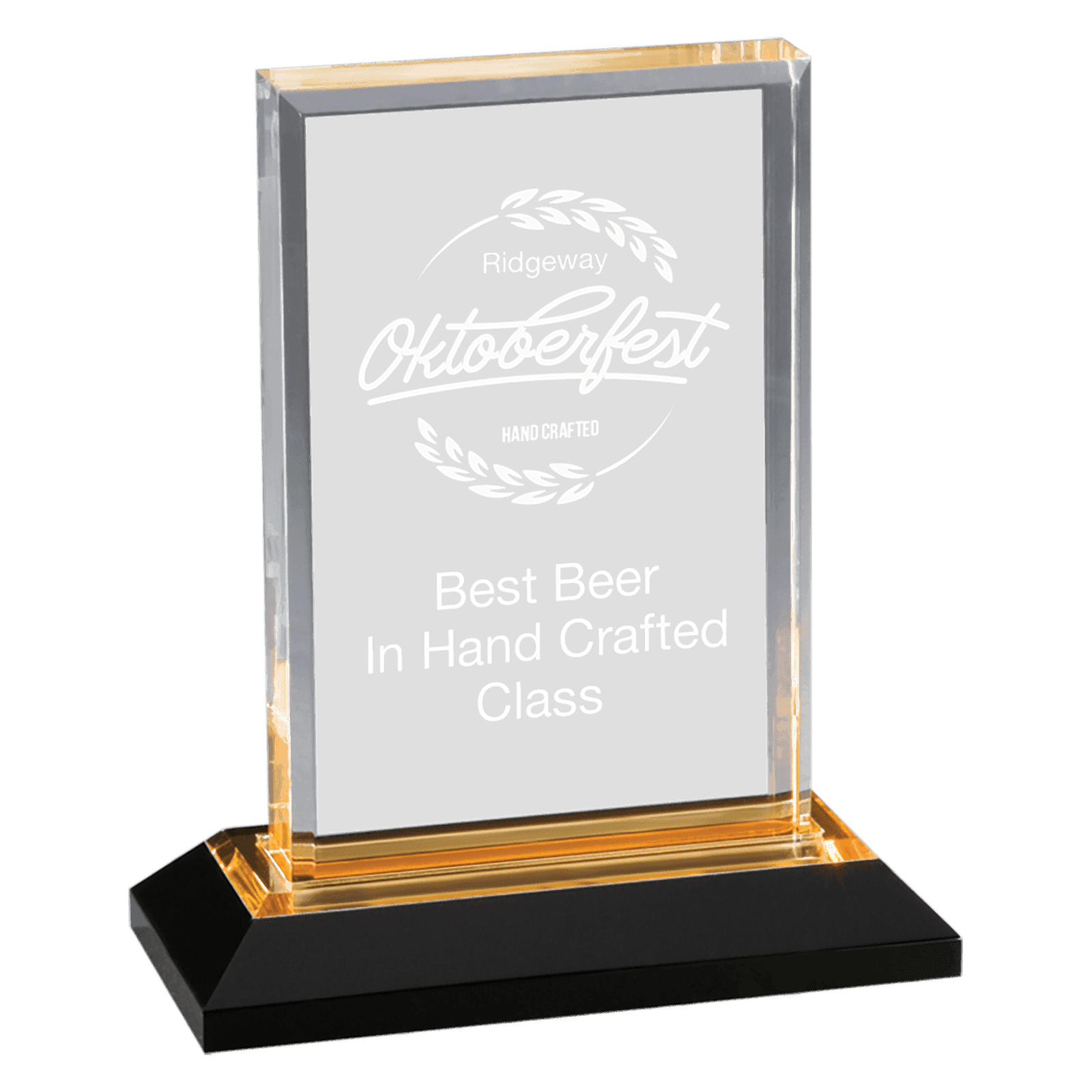 7" Gold Beveled Impress Acrylic with Base