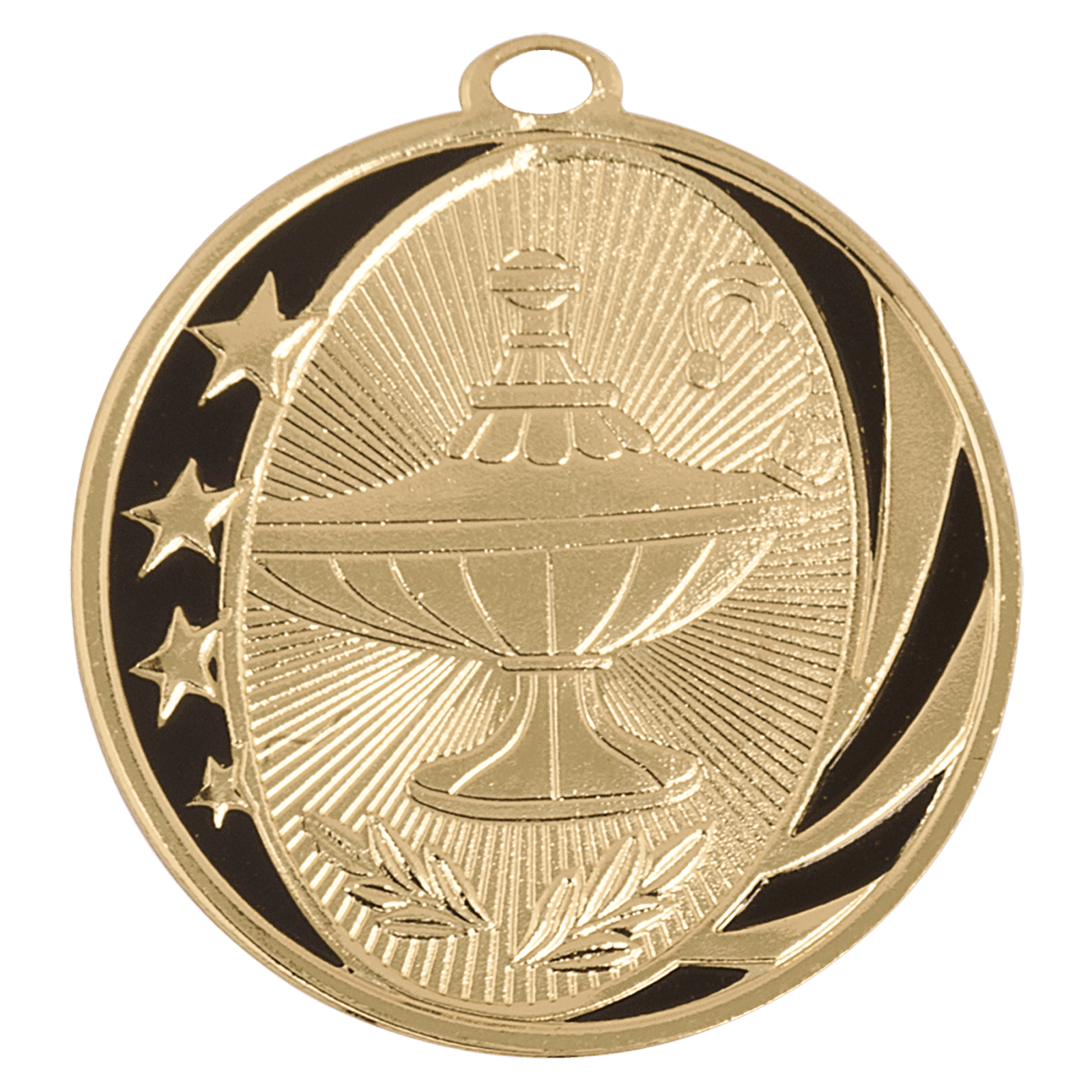 Lamp of Knowledge MidNite Star Medal-Gold