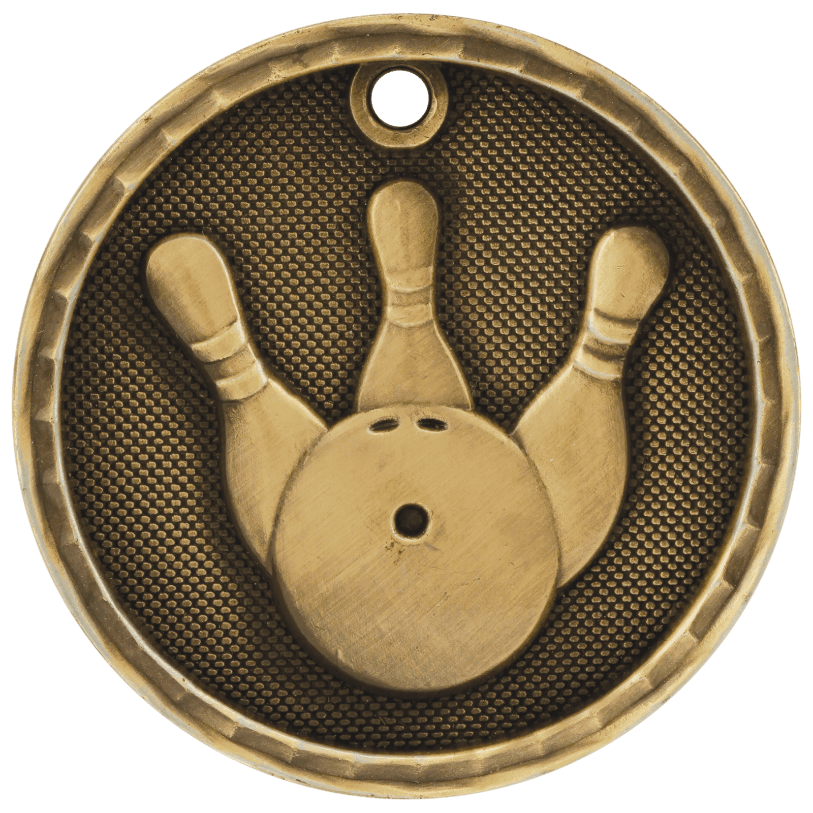 Bowling 3-D Medal-Gold