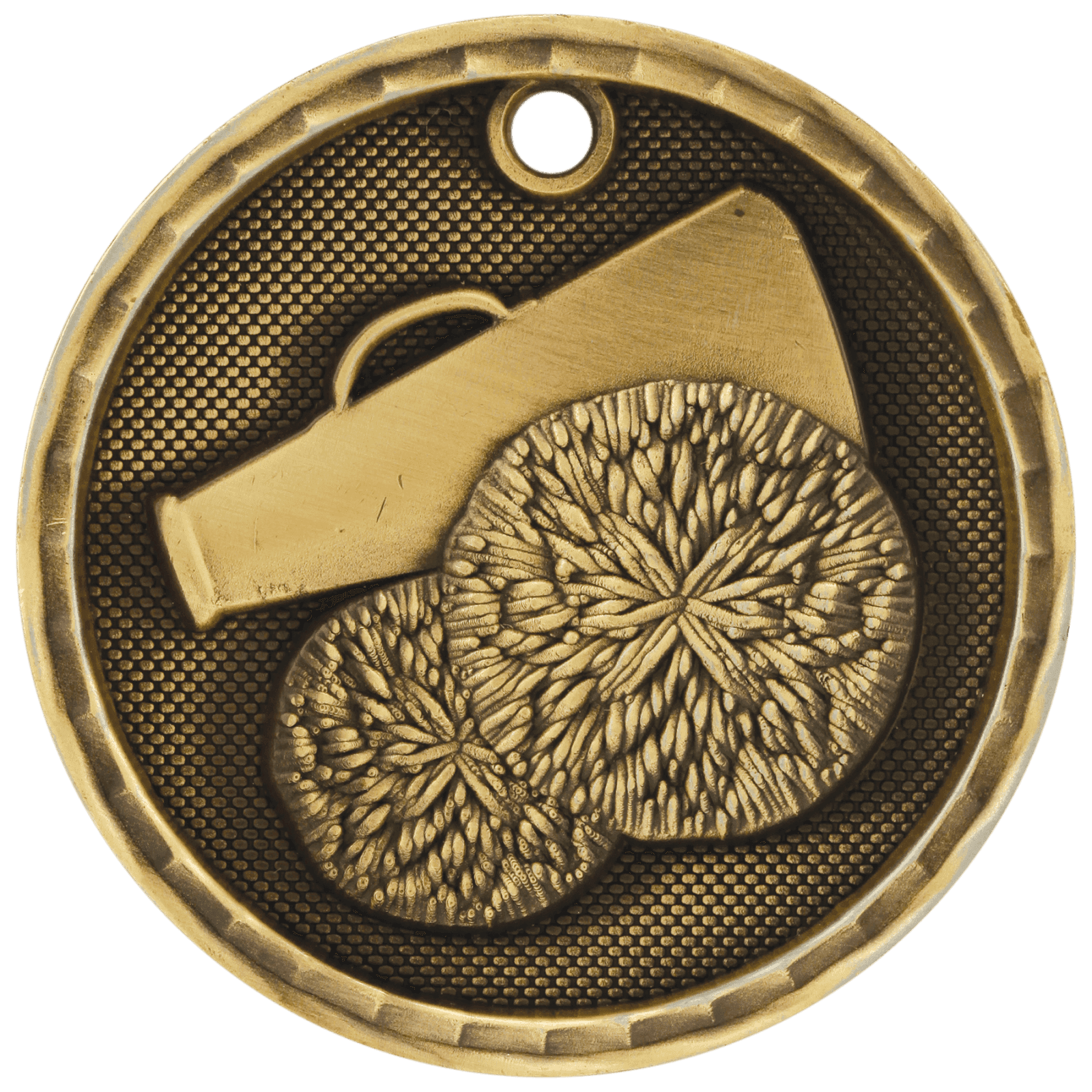 Cheer 3-D Medal-Gold