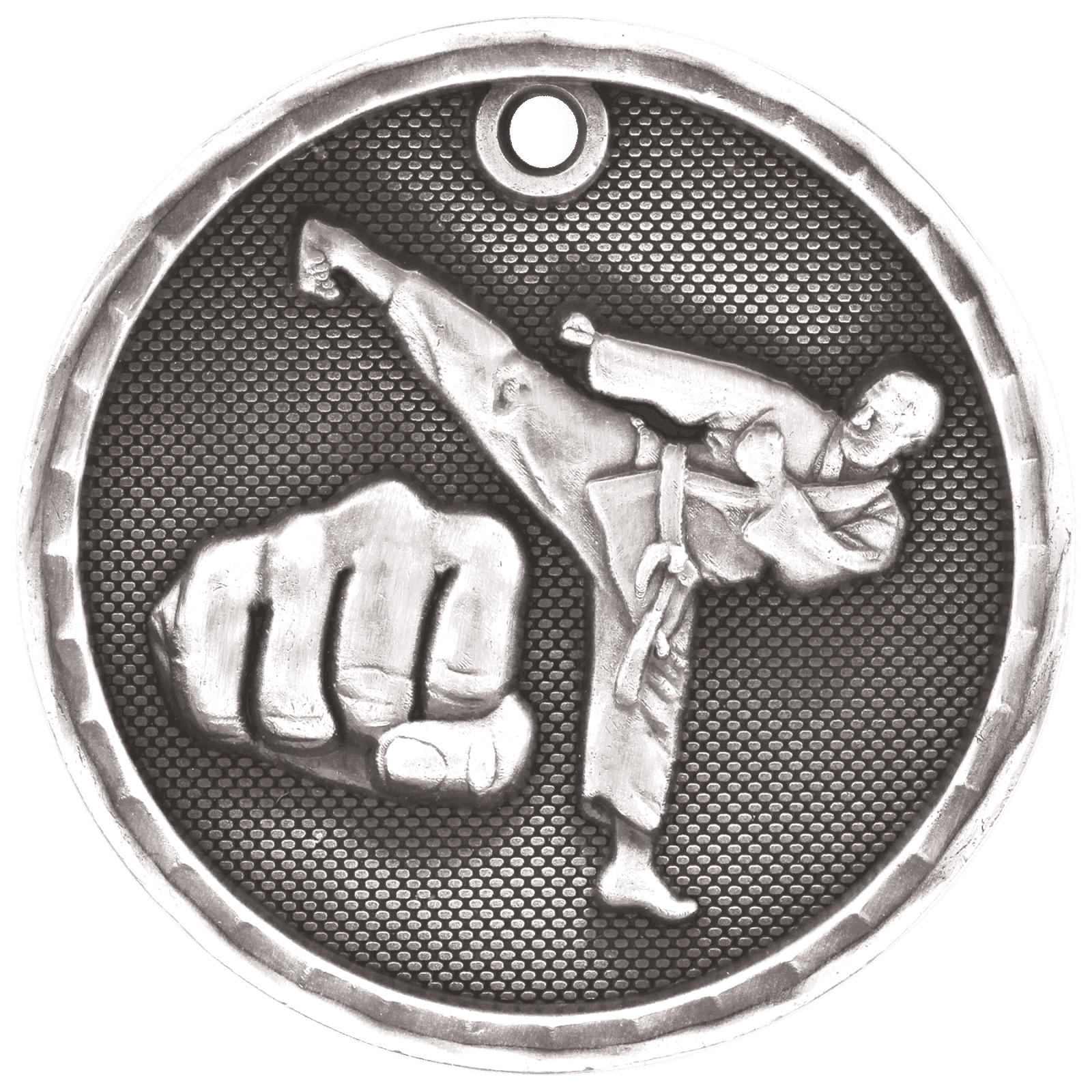 Martial Arts 3-D Medal-Silver