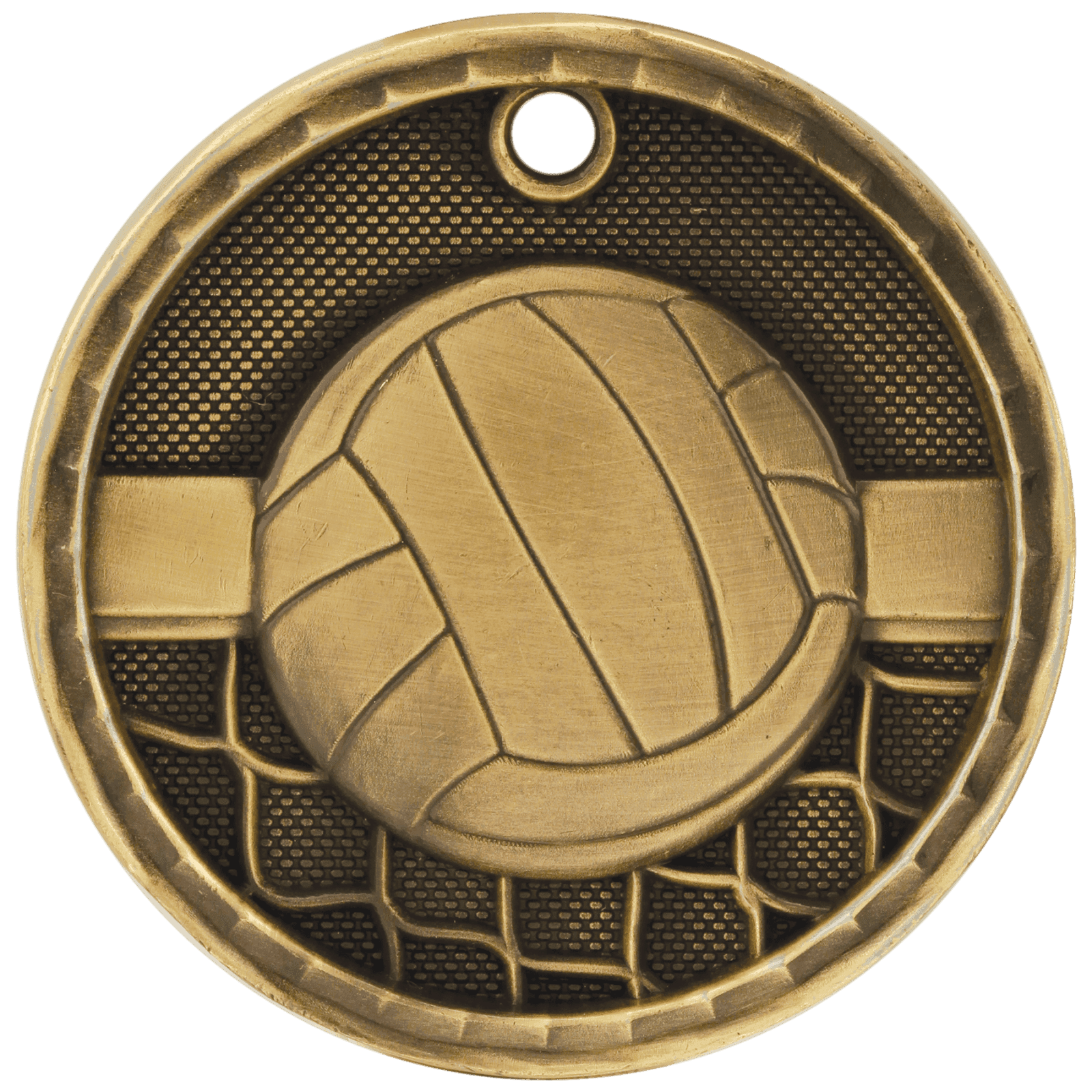 Volleyball 3-D Medal-Gold