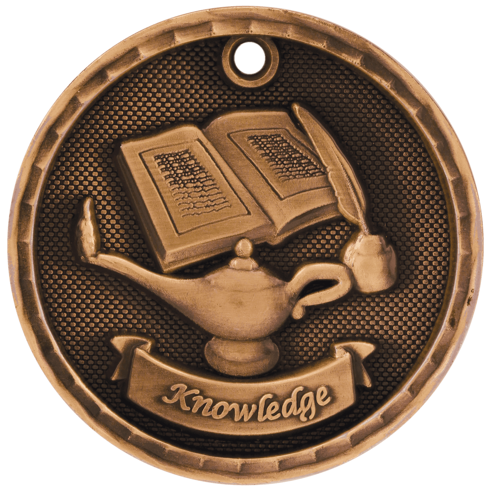 Lamp of Knowledge 3-D Medal-Bronze