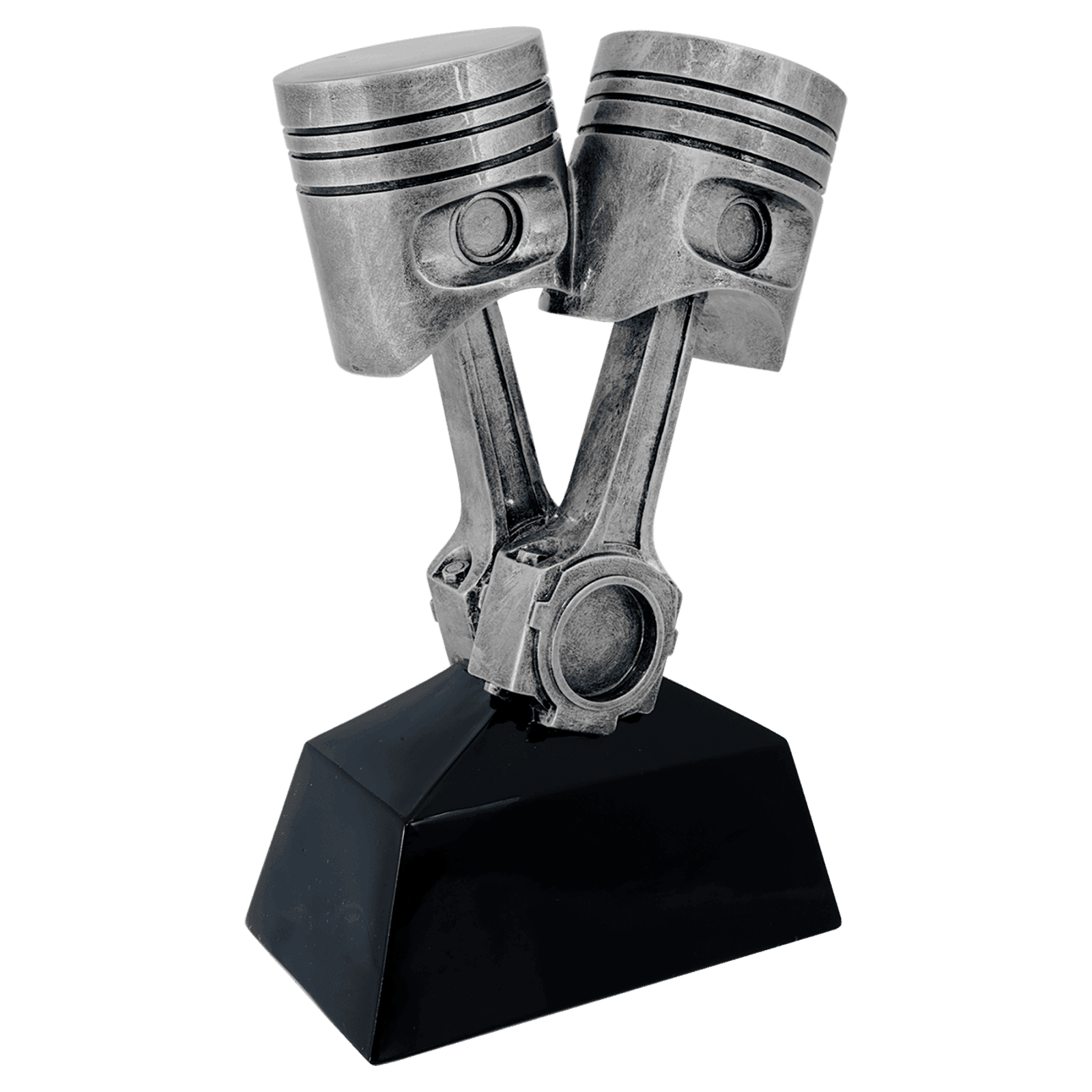 Antique Silver Piston Resin-9"