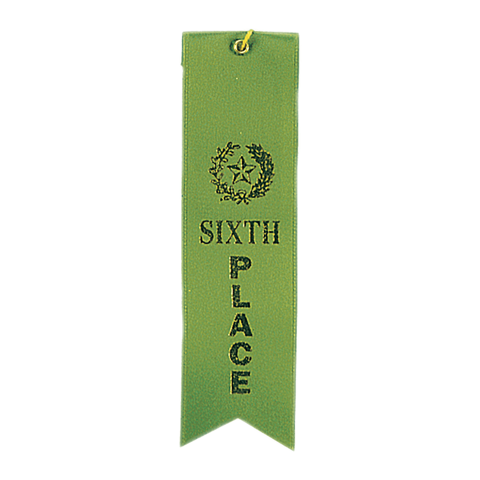 6th Place Carded Ribbon with String