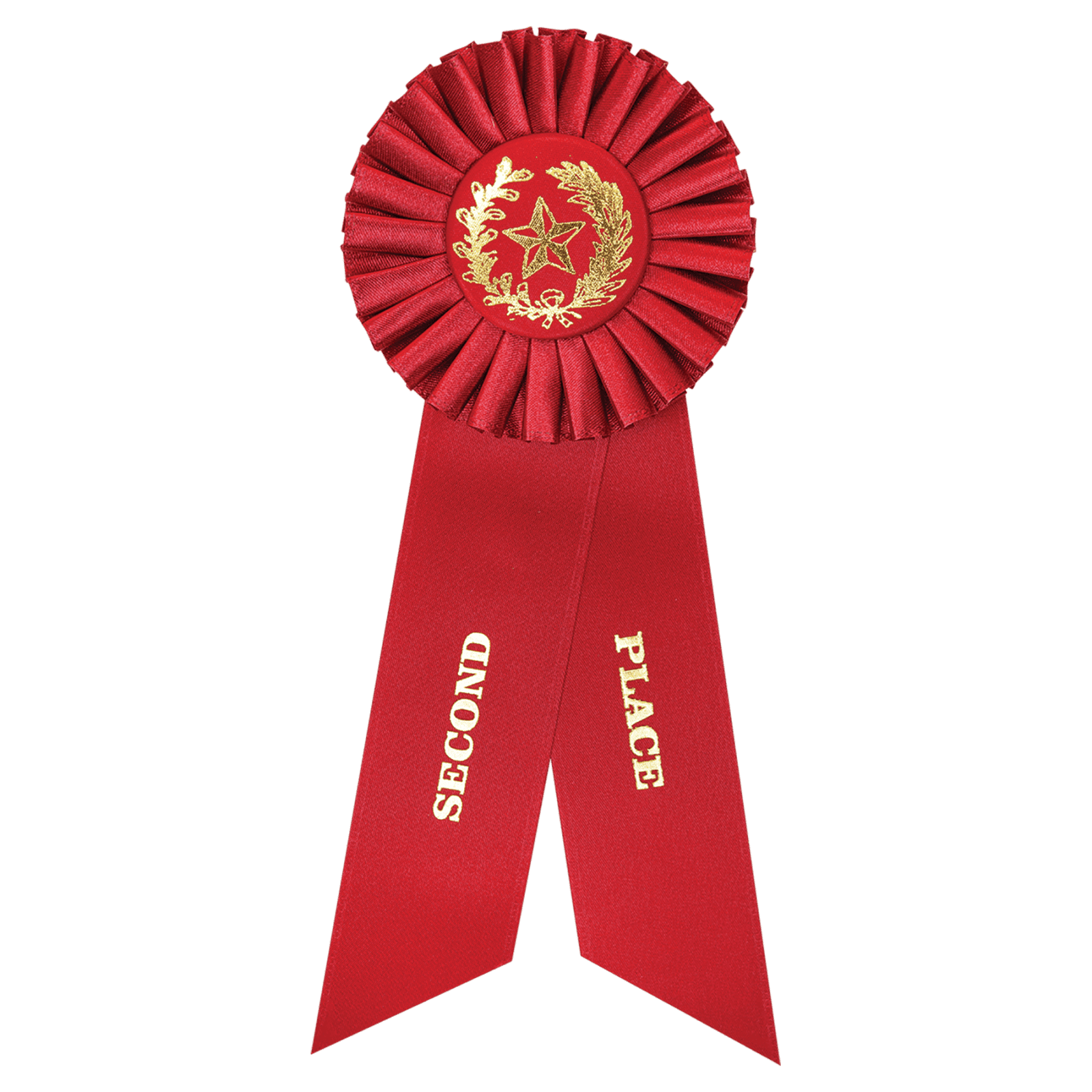 Red 2nd Place Rosette Ribbon