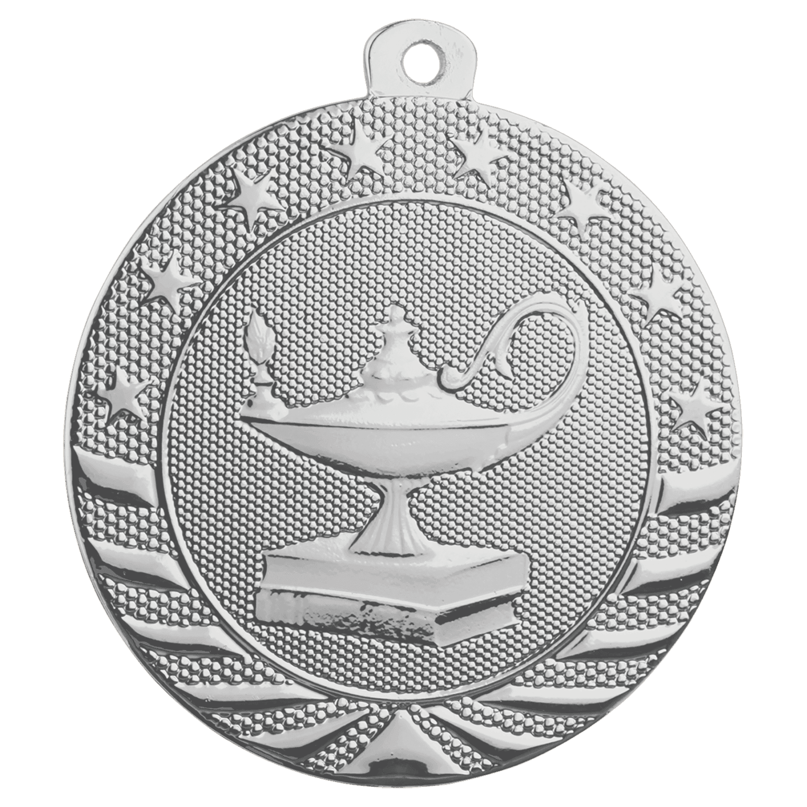 Lamp of Knowledge Starbrite Medal-Silver