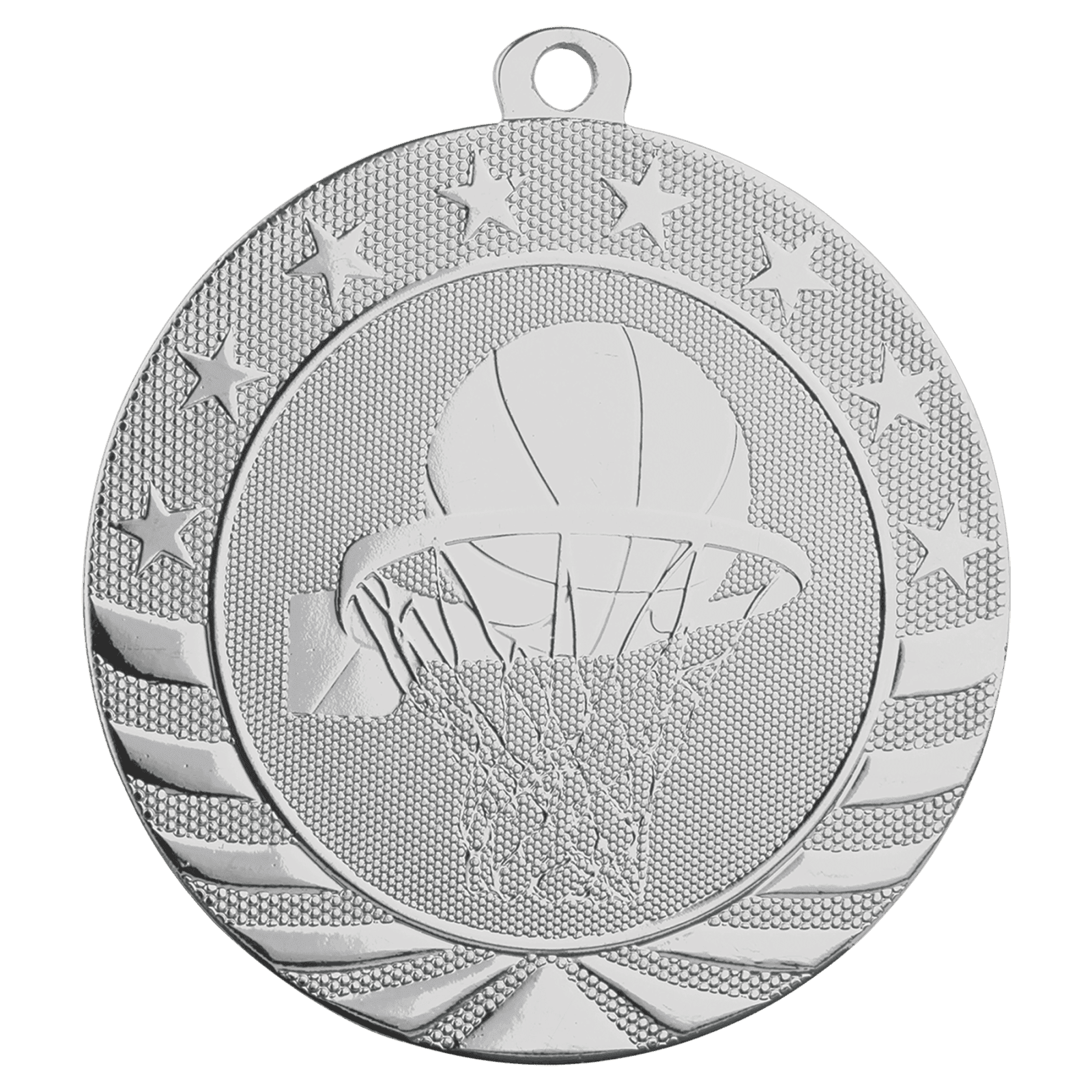 Basketball Starbrite Medal-Silver