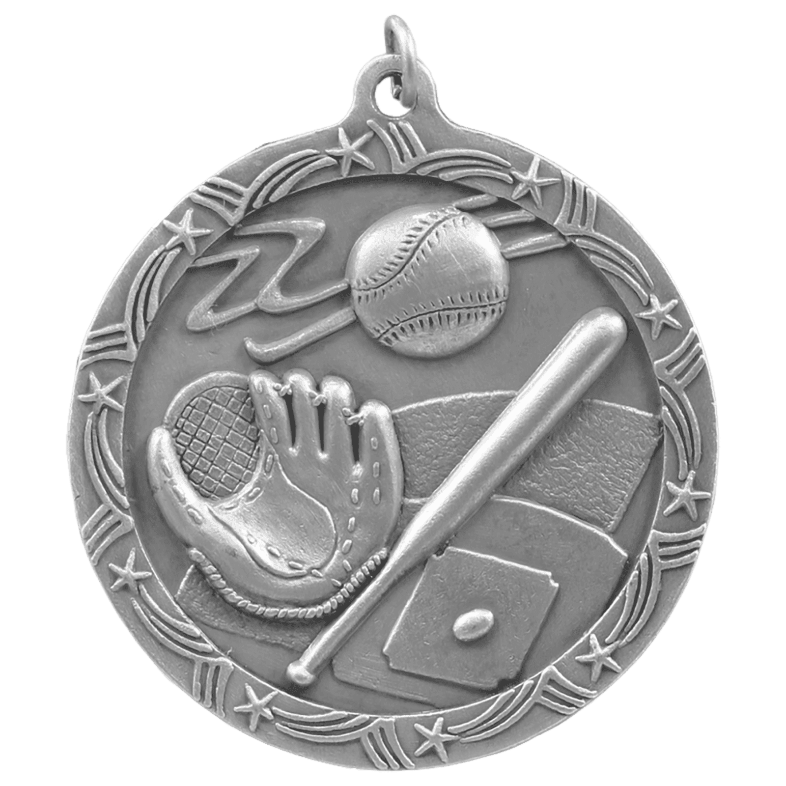 Baseball/Softball Shooting Star Medal-Silver