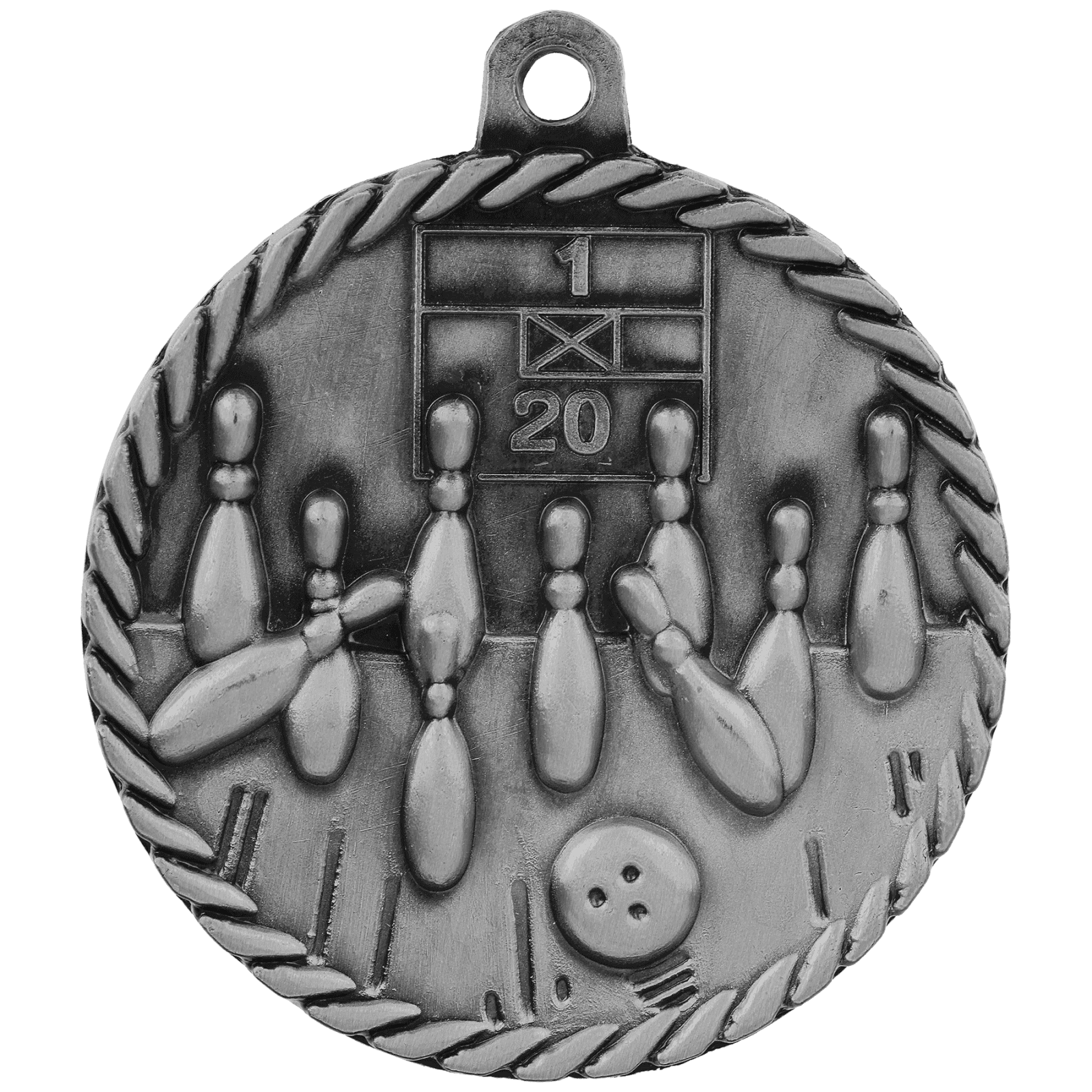 Bowling High Relief Medal-Silver