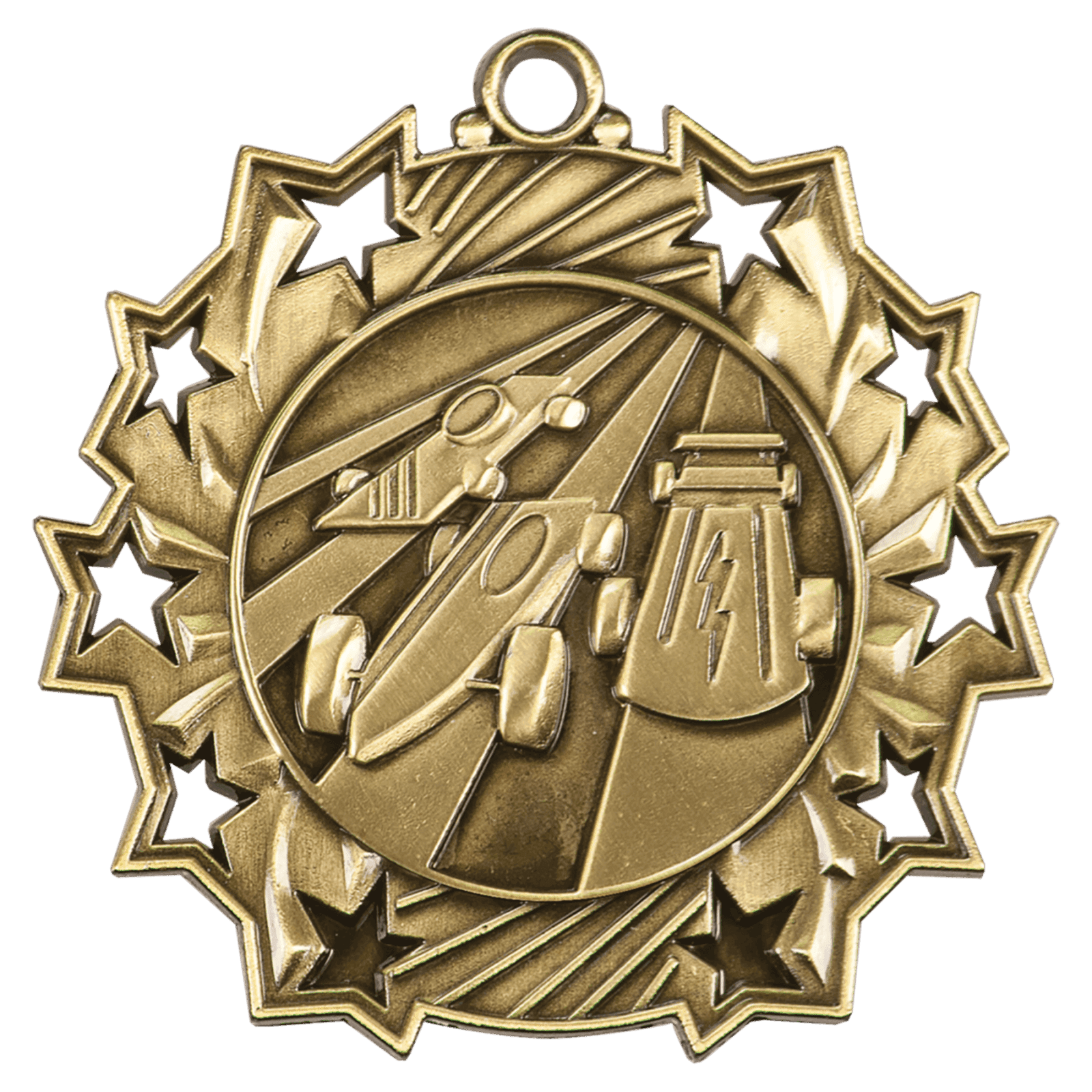 Pinewood Derby Ten Star Medal-Gold