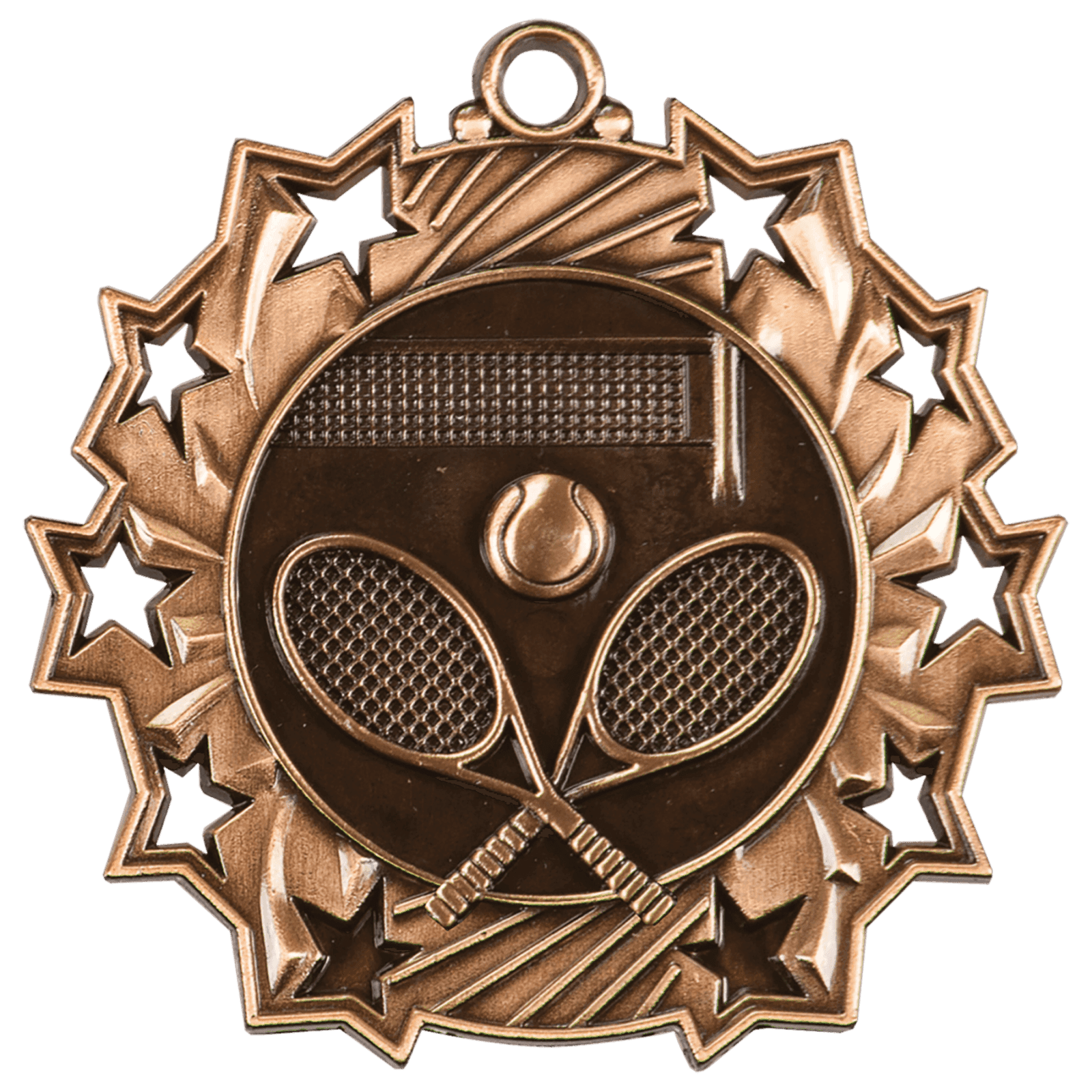 Tennis Ten Star Relief Medal-Bronze