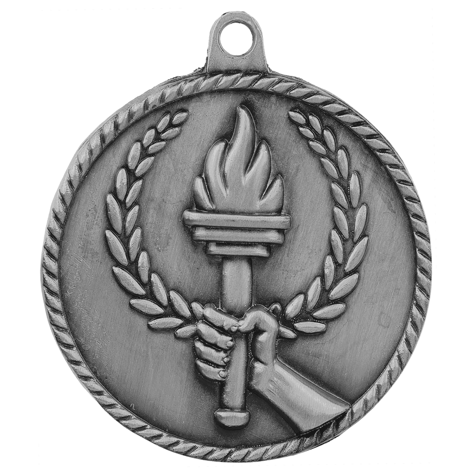 Torch High Relief Medal-Silver