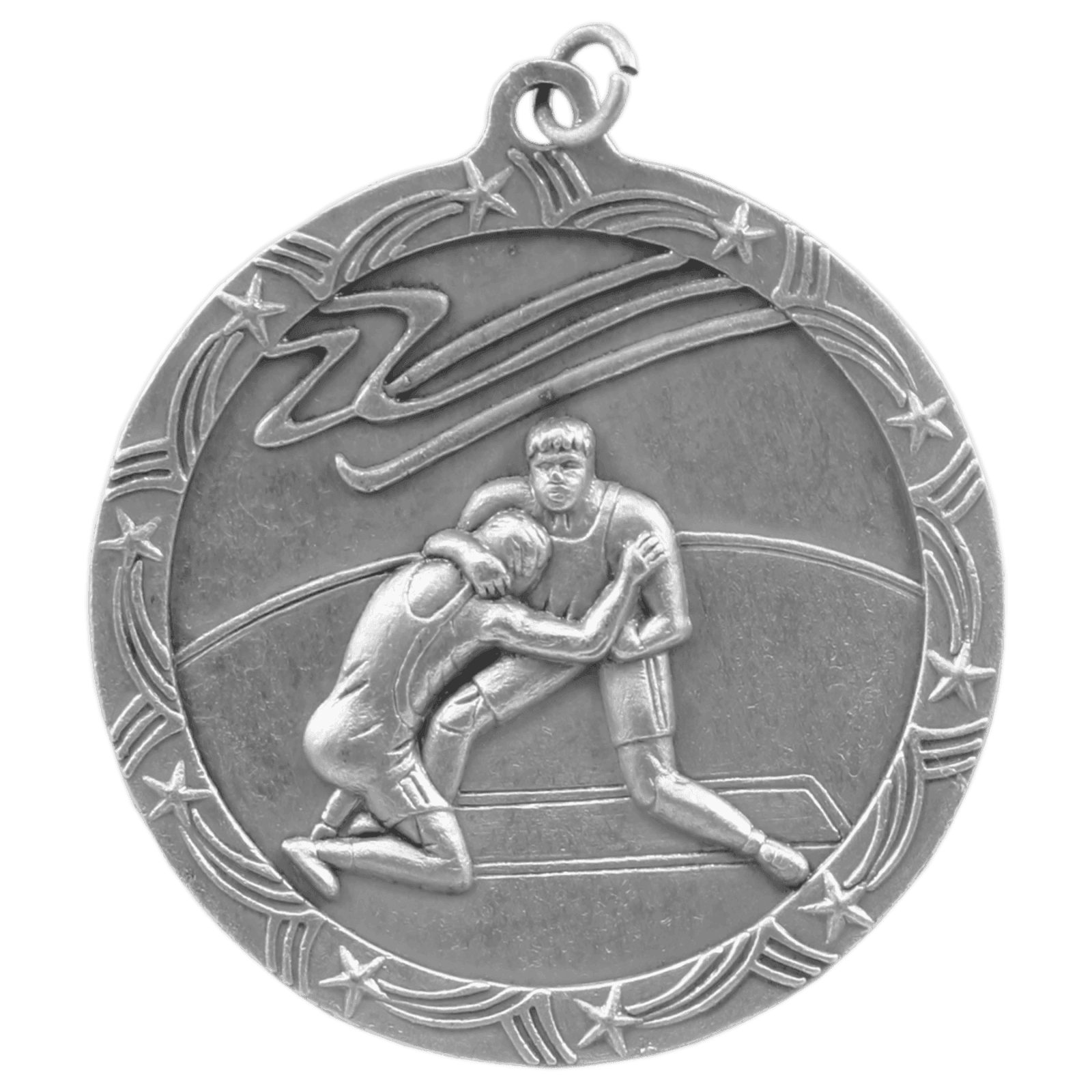 Wrestling Shooting Star Medal-Silver