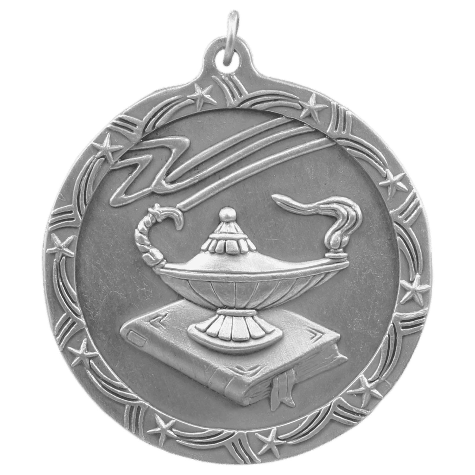 Lamp of Knowledge Shooting Star Medal-Silver
