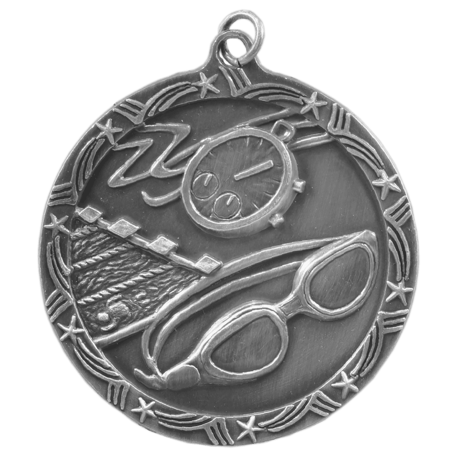 Swimming Shooting Star Medal-Silver