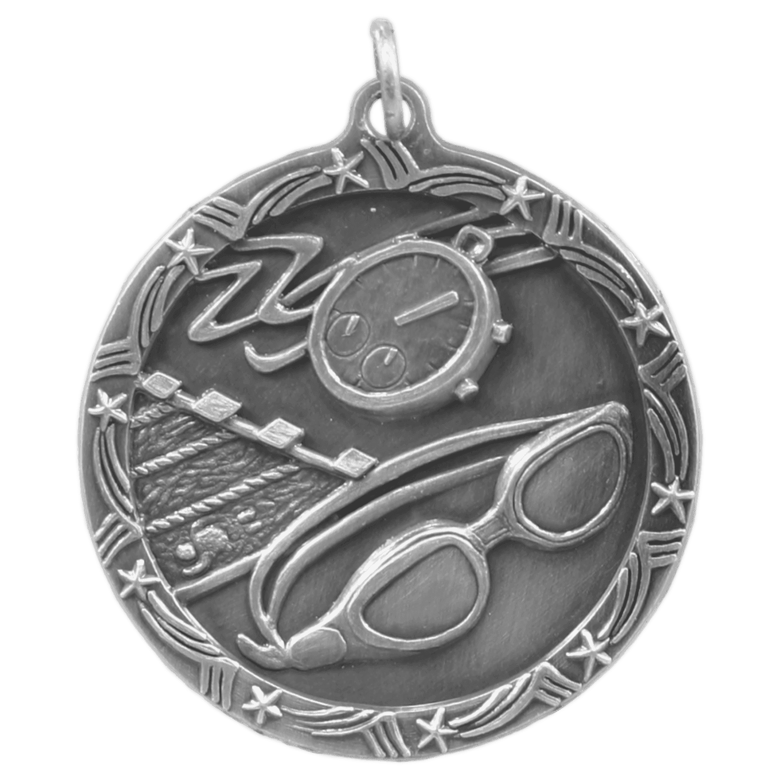 Swimming Shooting Star Medal-Silver