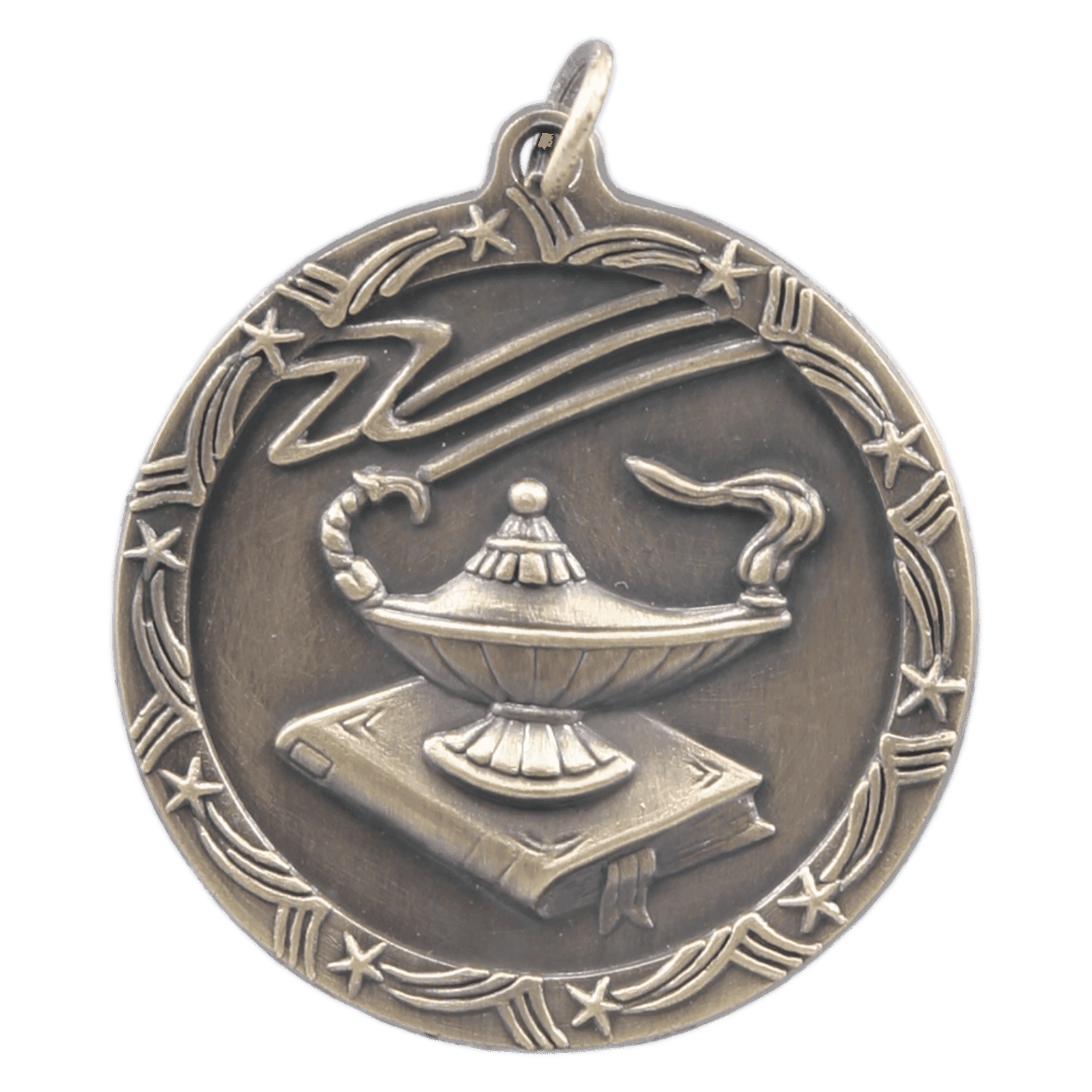 Lamp of Knowledge Shooting Star Medal-Gold