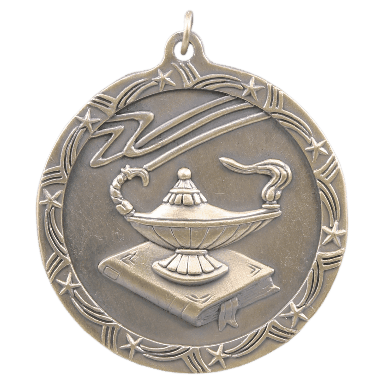 Lamp of Knowledge Shooting Star Medal-Gold