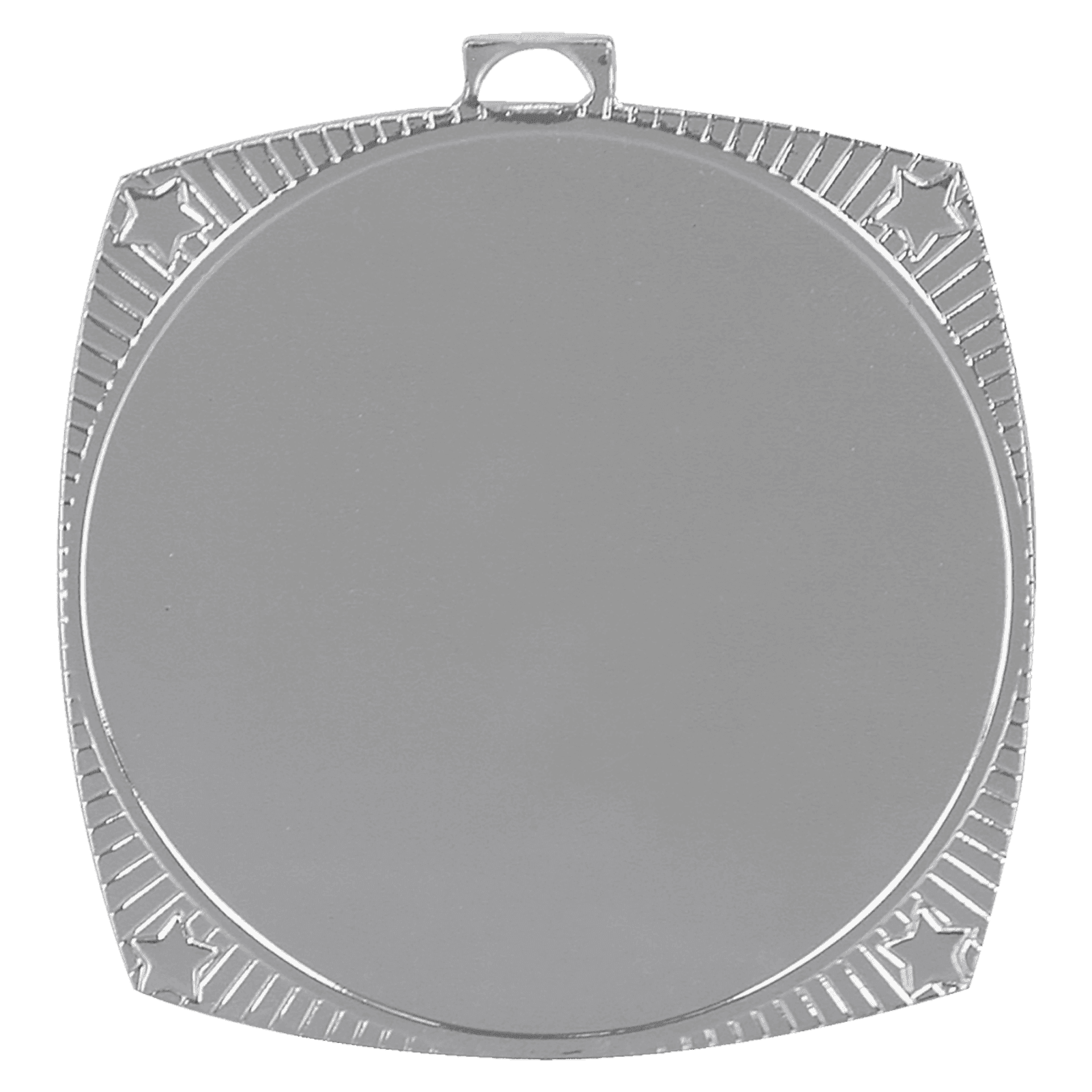 Square Star 2" Insert Holder Medal-Bright Silver (Insert Not Included)