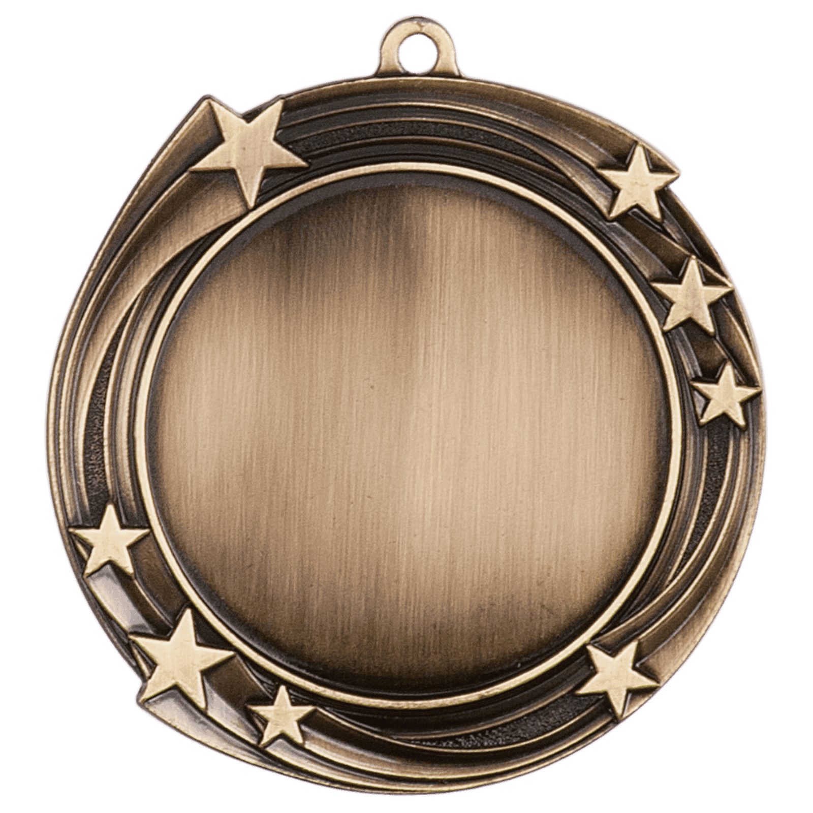 Swirling Star 2" Insert Holder Medal-Antique Gold (Insert Not Included)