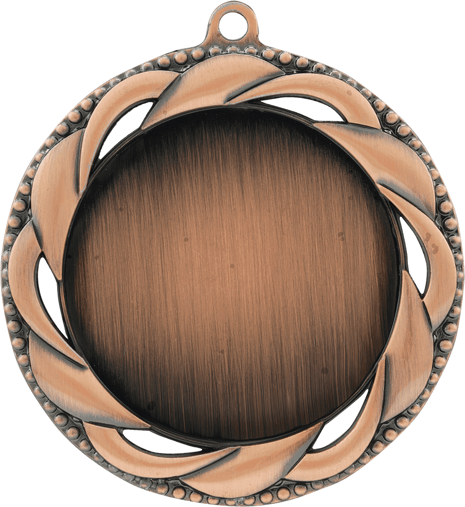 Rosette 2" Insert Holder Medal-Antique Bronze (Insert Not Included)