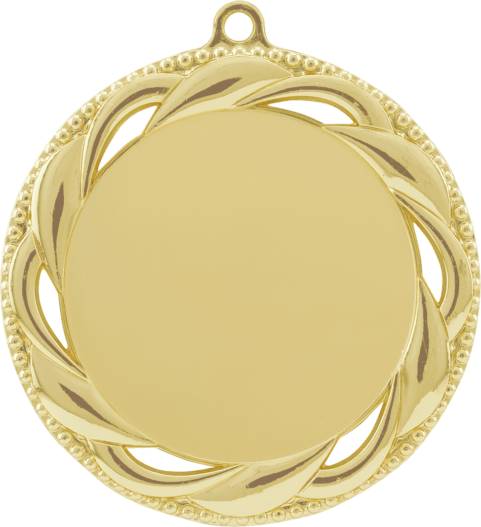 Rosette 2" Insert Holder Medal-Bright Gold (Insert Not Included)